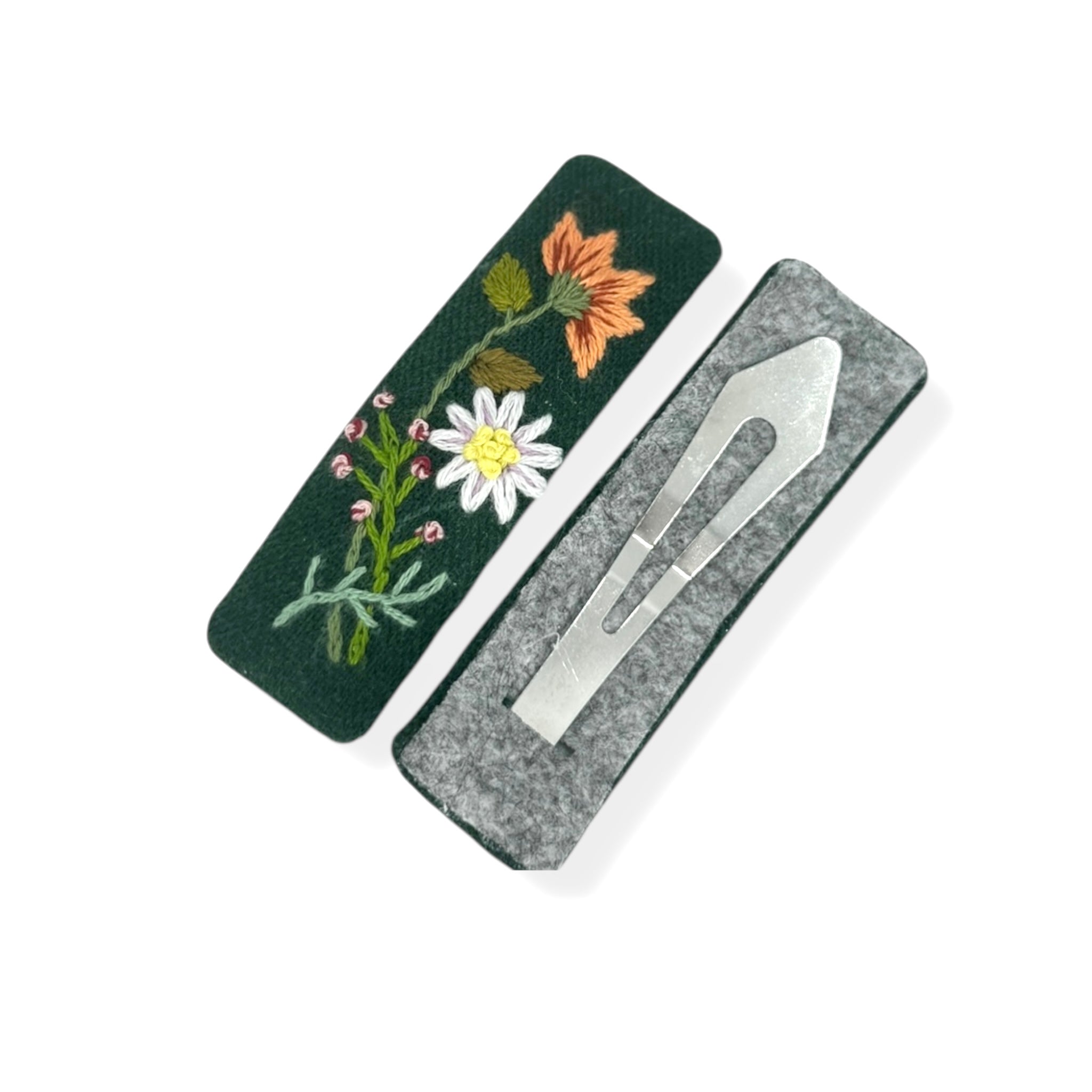 Countryside Bloom Hand Embroidery Hair Clips