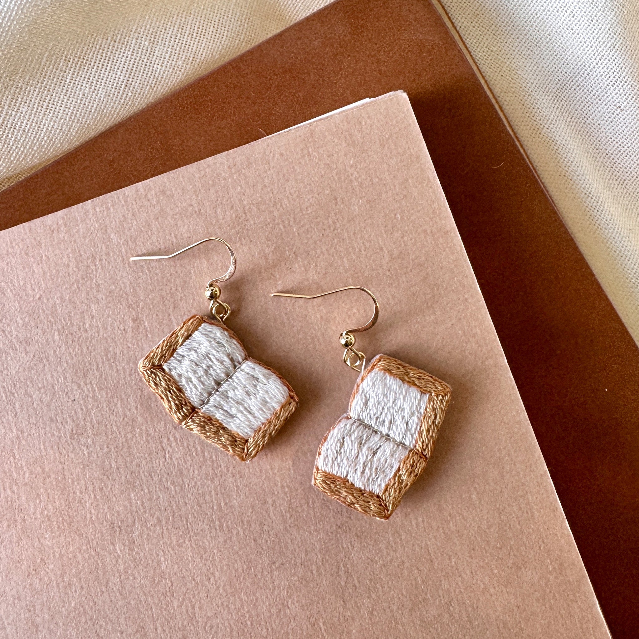 The Book Hand Embroidered Earrings