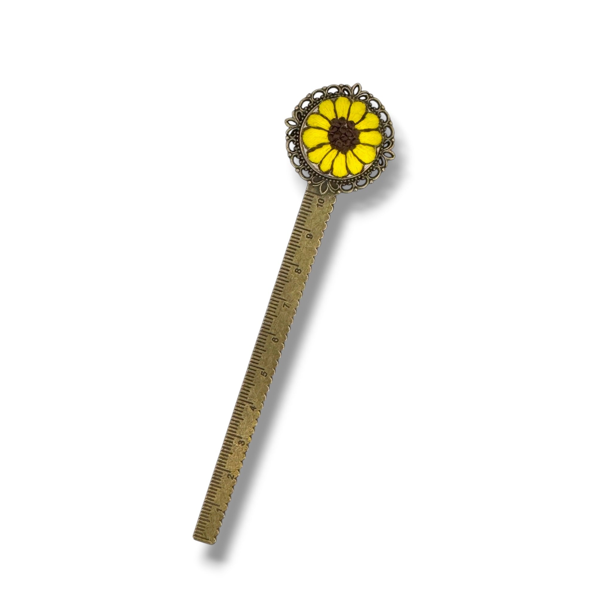 Sunflower Hand Embroidered Bookmark