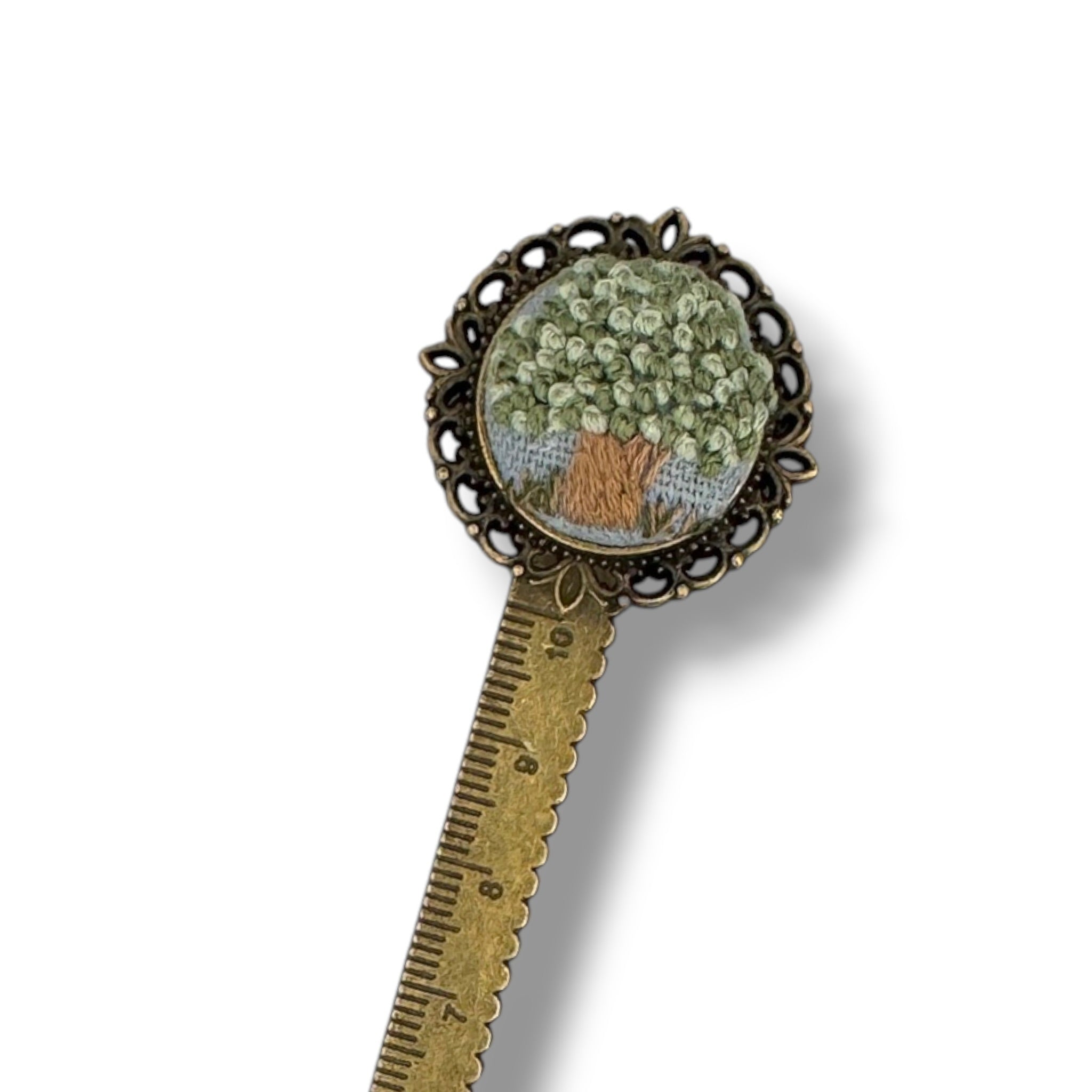 Little Tree Hand Embroidered Bookmark