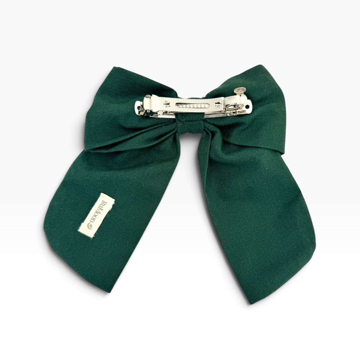Evergreen Meadow Dark Green Embroidered Hair Barrette