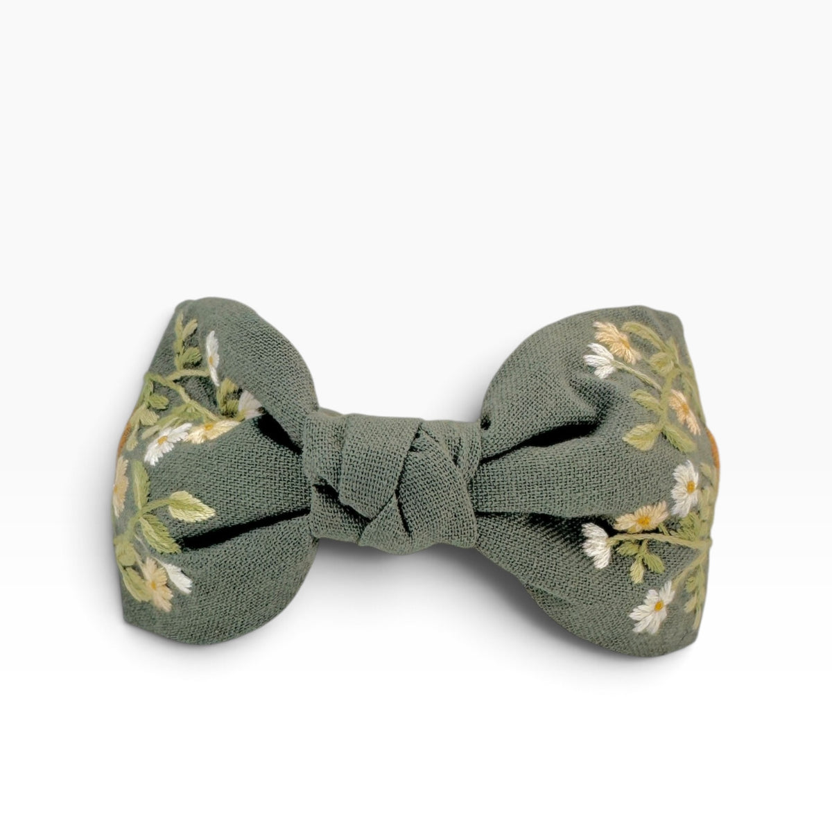Woodland Mushroom Sage Green Embroidered Headband