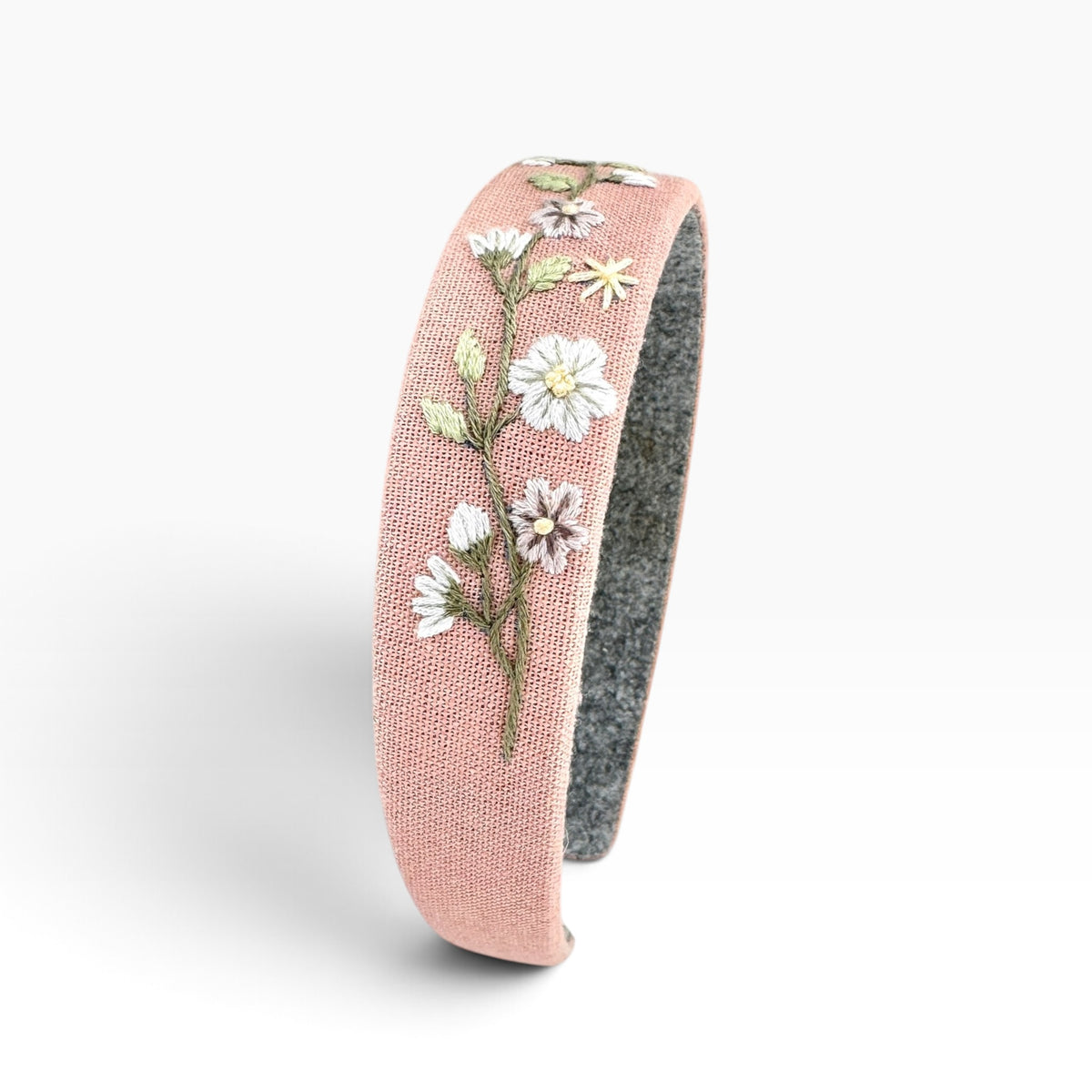 Blush Bloom Dusty Pink Hand Embroidered Headband
