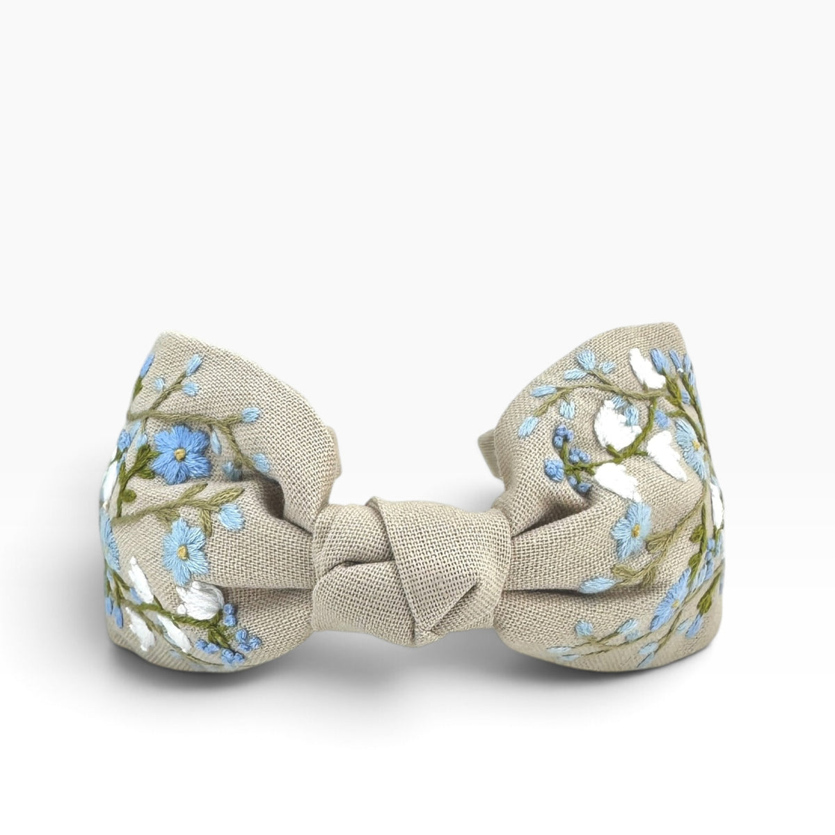 Bluebell Meadow Beige Embroidered Headband