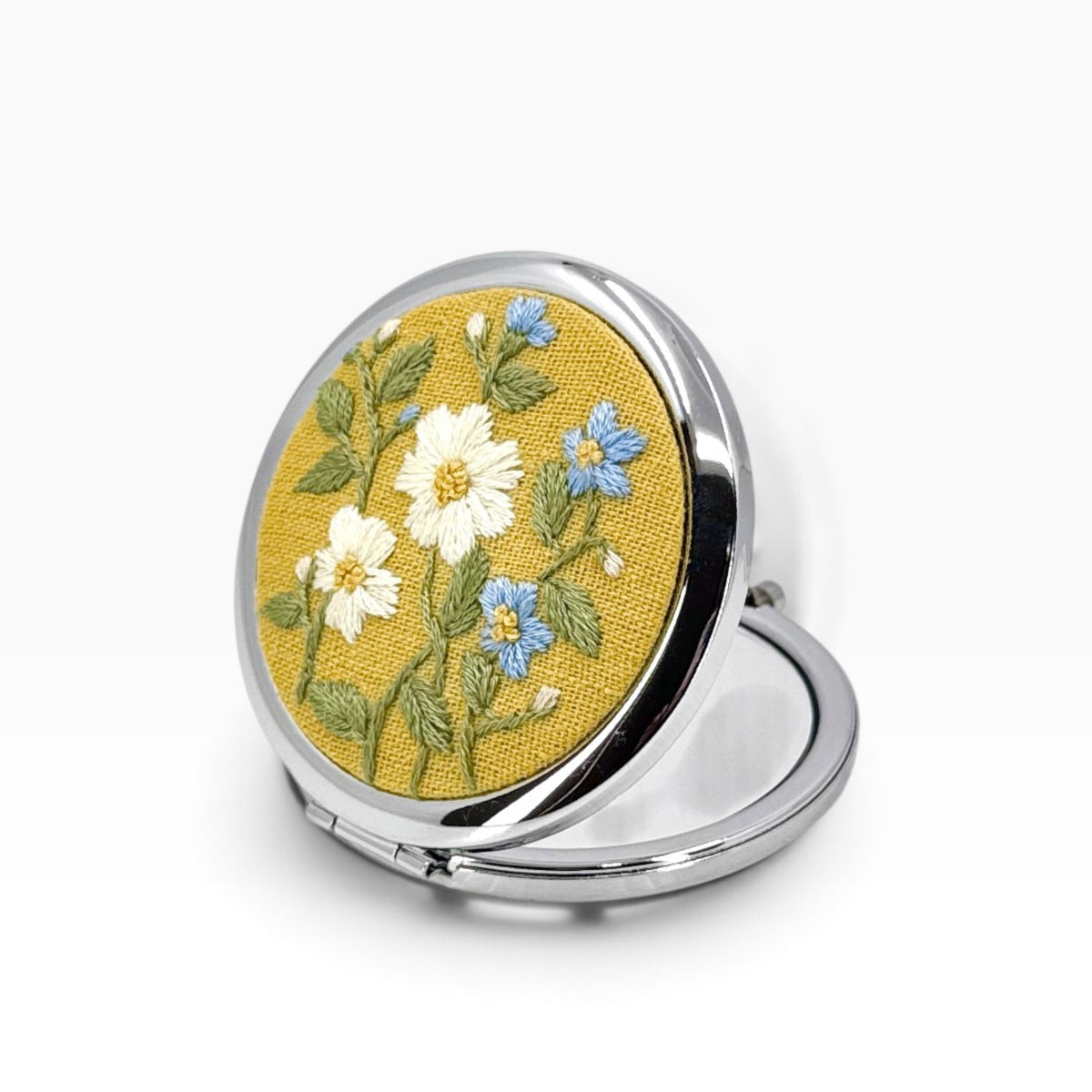 Golden Daisy Yellow Compact Pocket Mirror