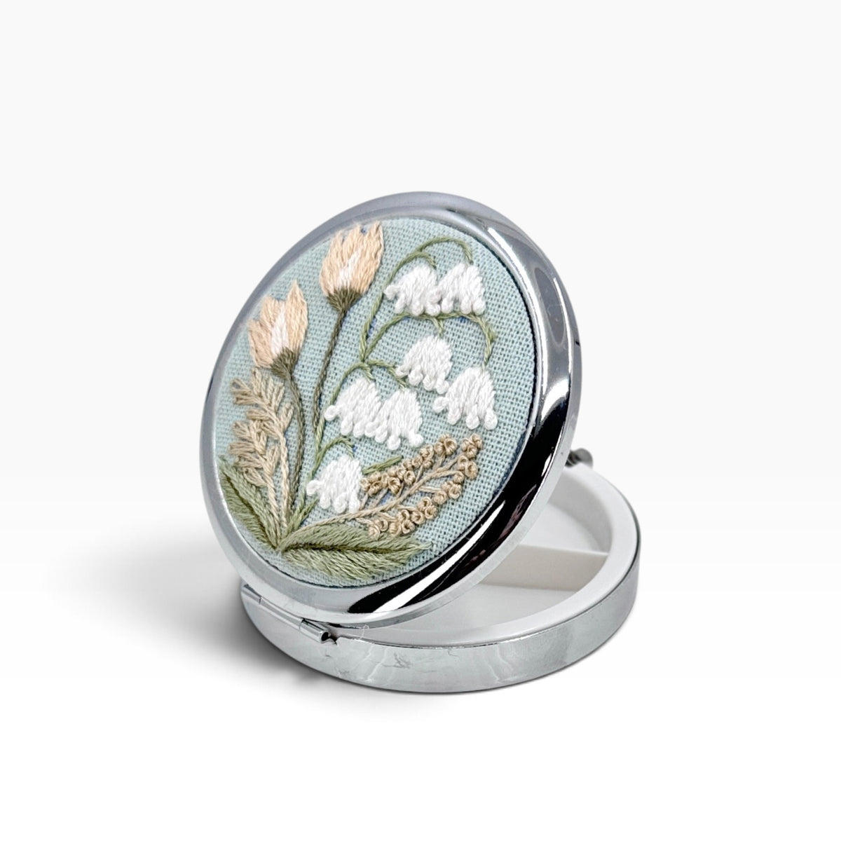 Tulip Lily Pastel Blue Compact Case Container