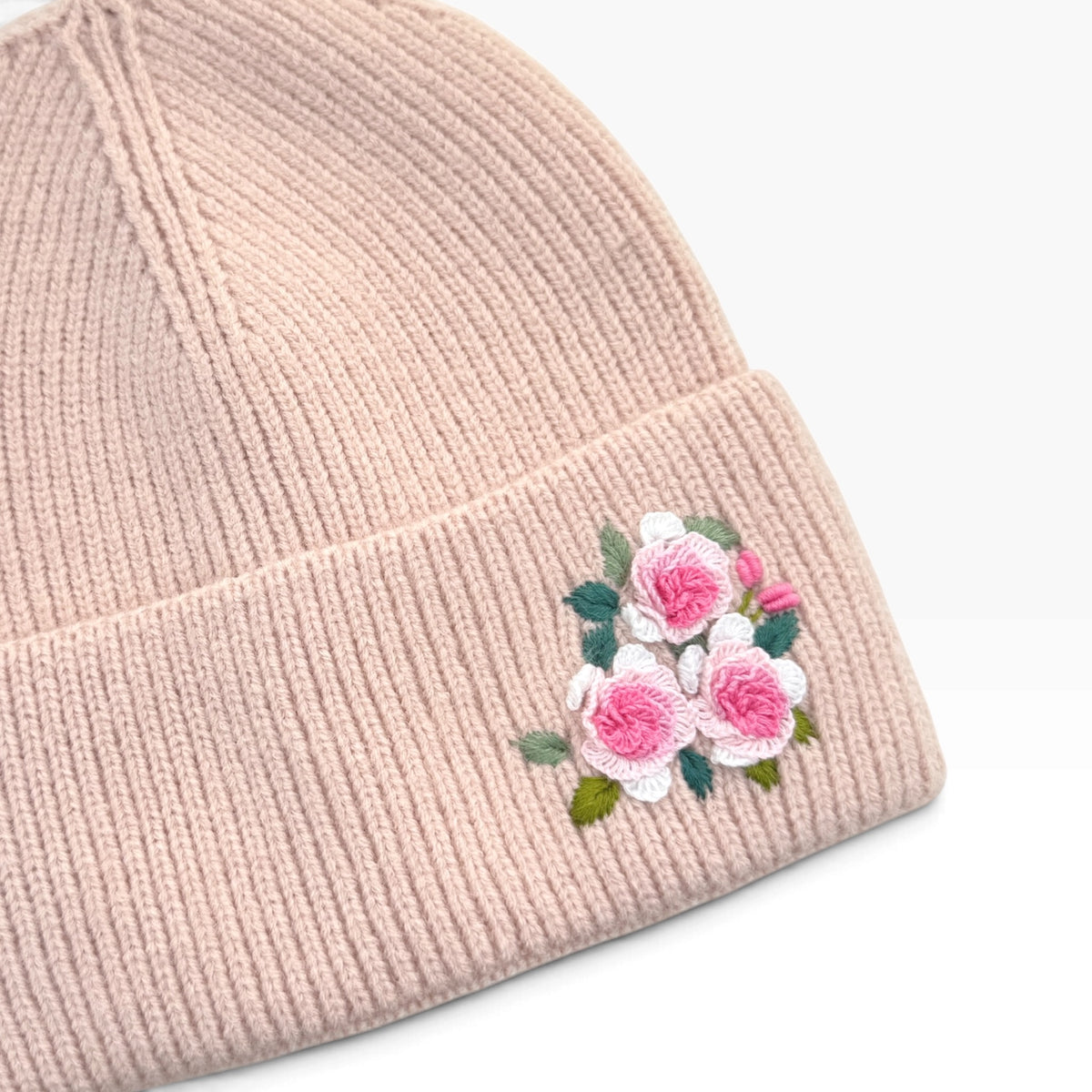 Roses Pastel Pink Beanie