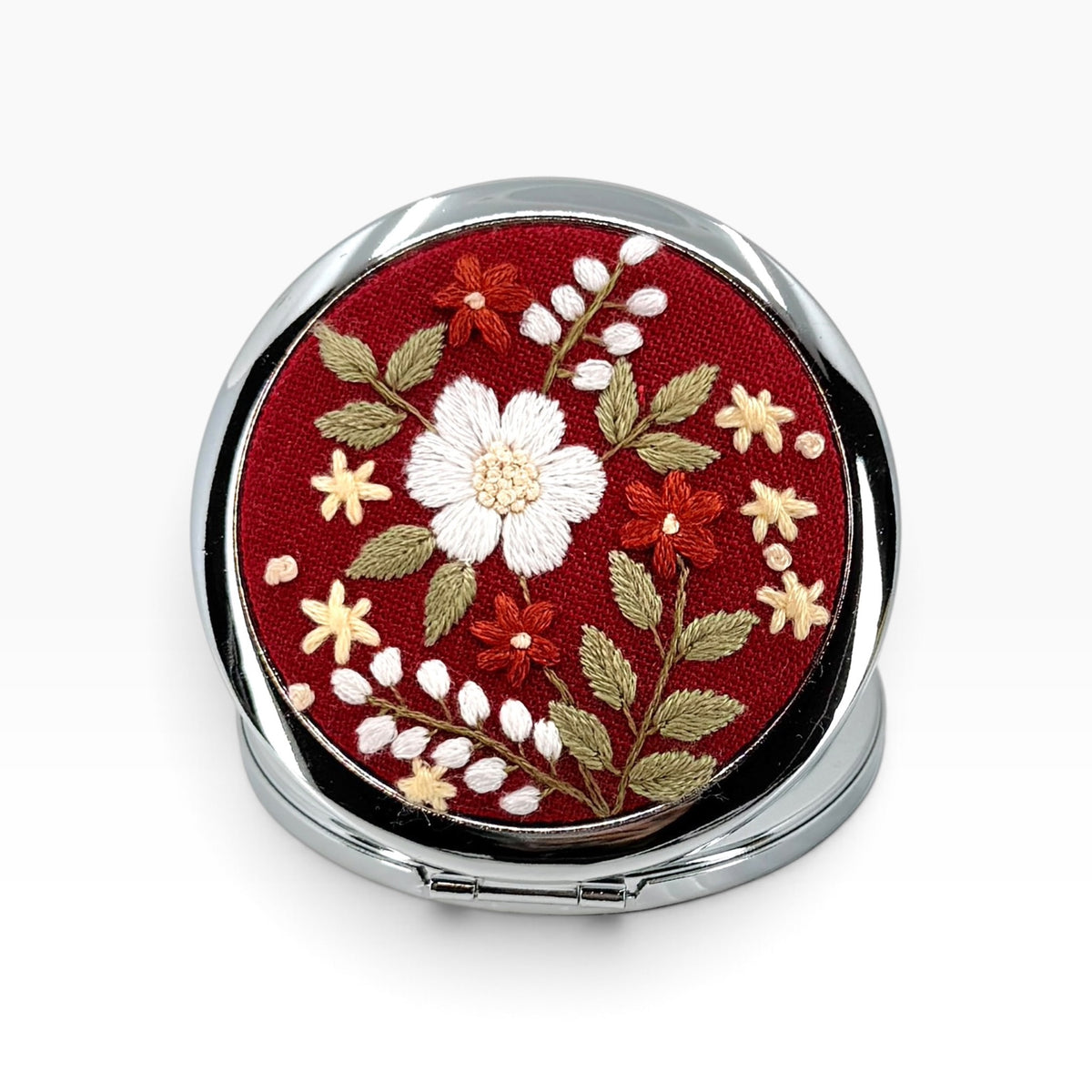 Red Bloom Compact Pocket Mirror
