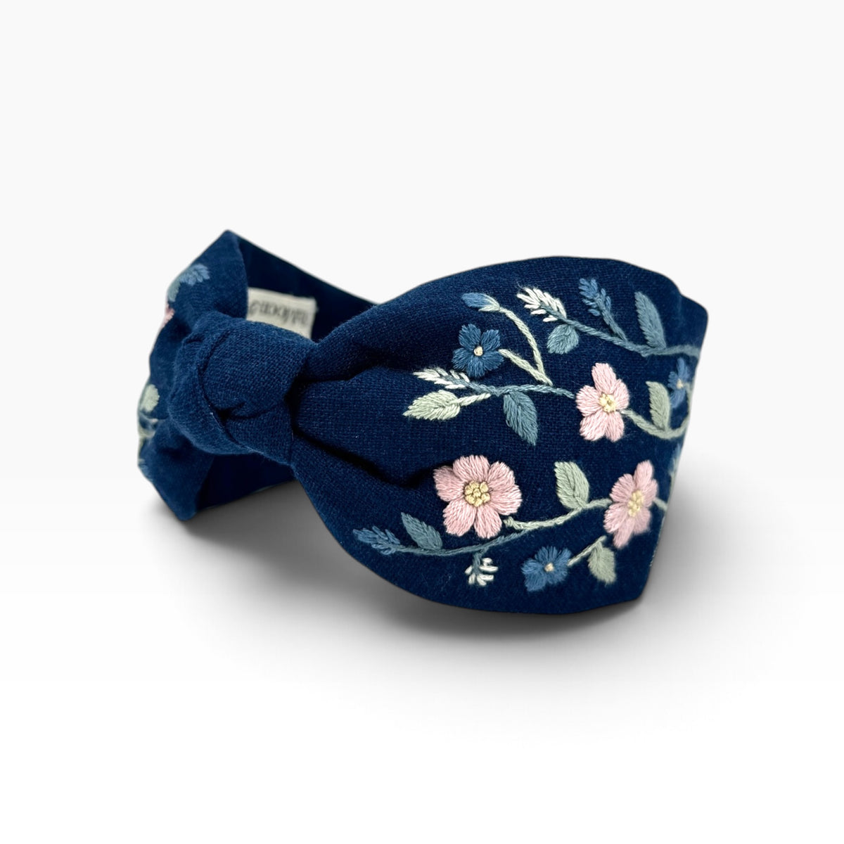 Classic Navy Embroidered Headband