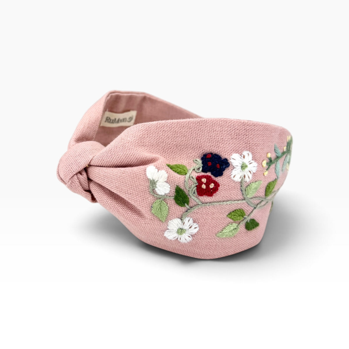 Wild Berries Floral Pink Embroidered Headband