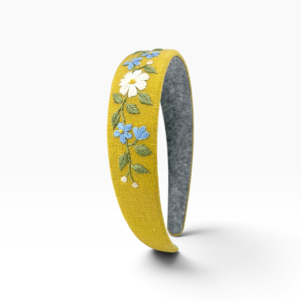 Golden Daisy Yellow Hand Embroidered Headband
