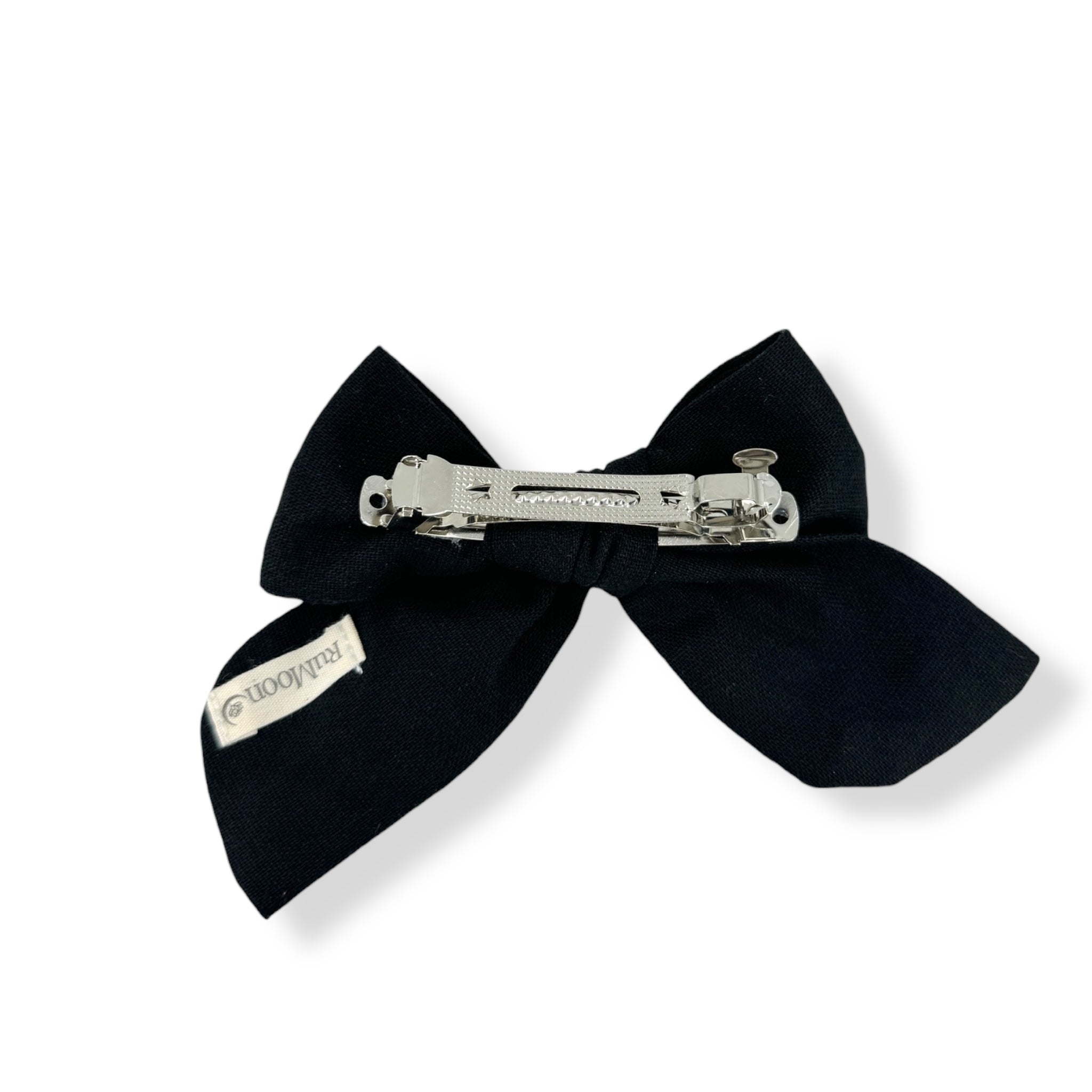 Midnight Black Embroidered Hairbow