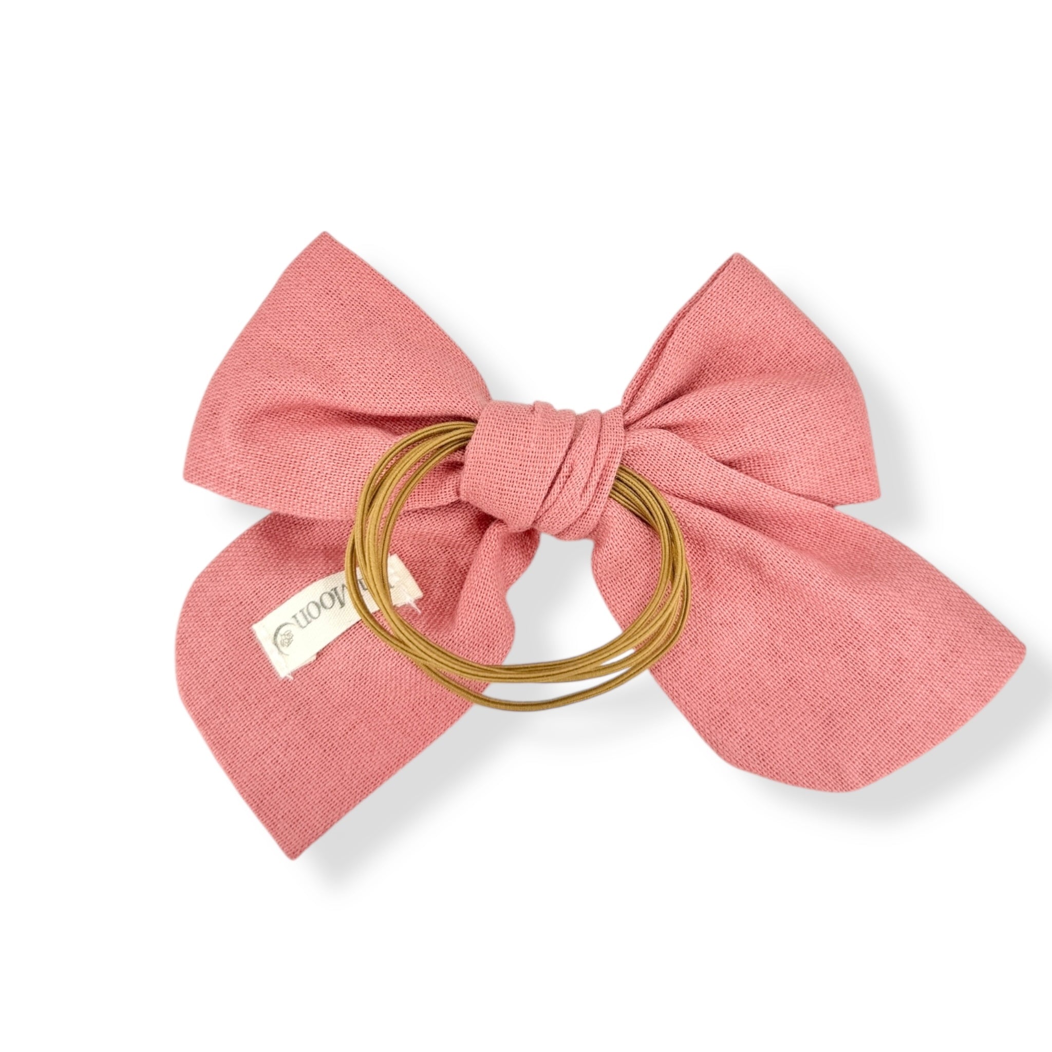 Rose Pink Hand Embroidered Hairbow