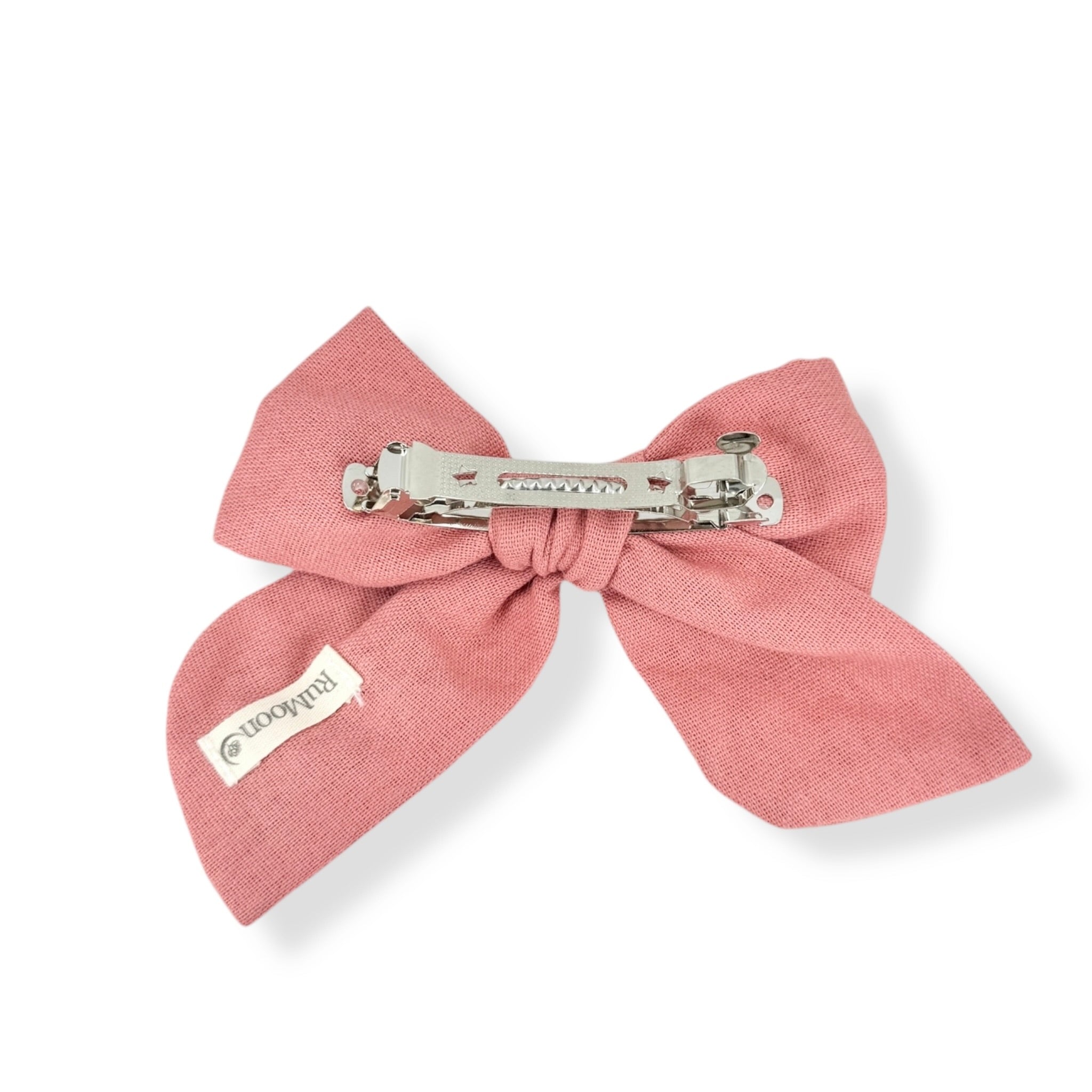 Rose Pink Hand Embroidered Hairbow