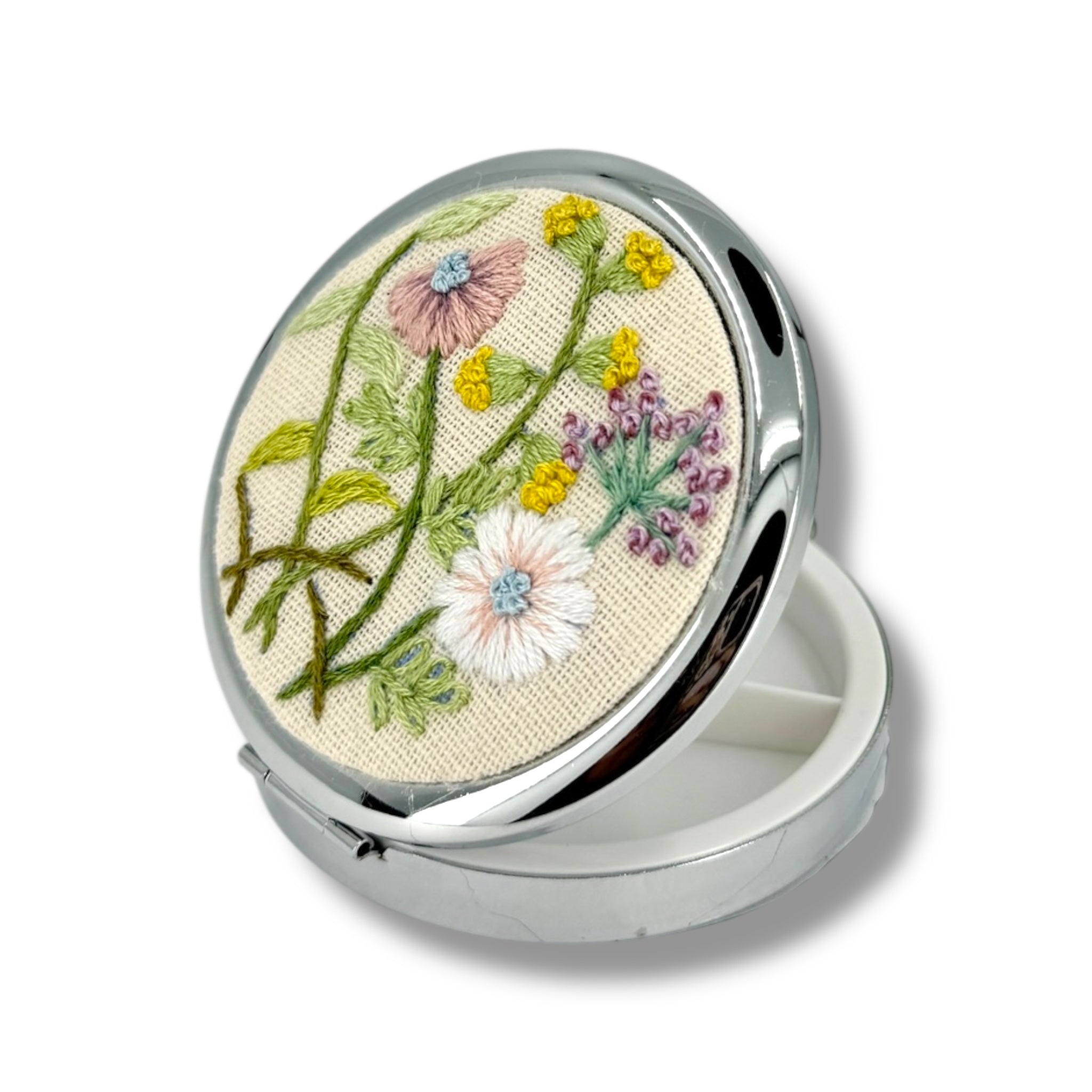 Pastel Petals Embroidered Pocket Container