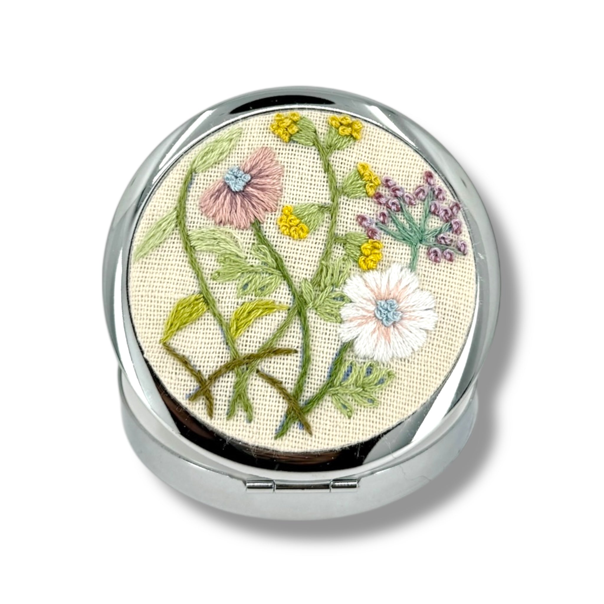 Pastel Petals Embroidered Pocket Container