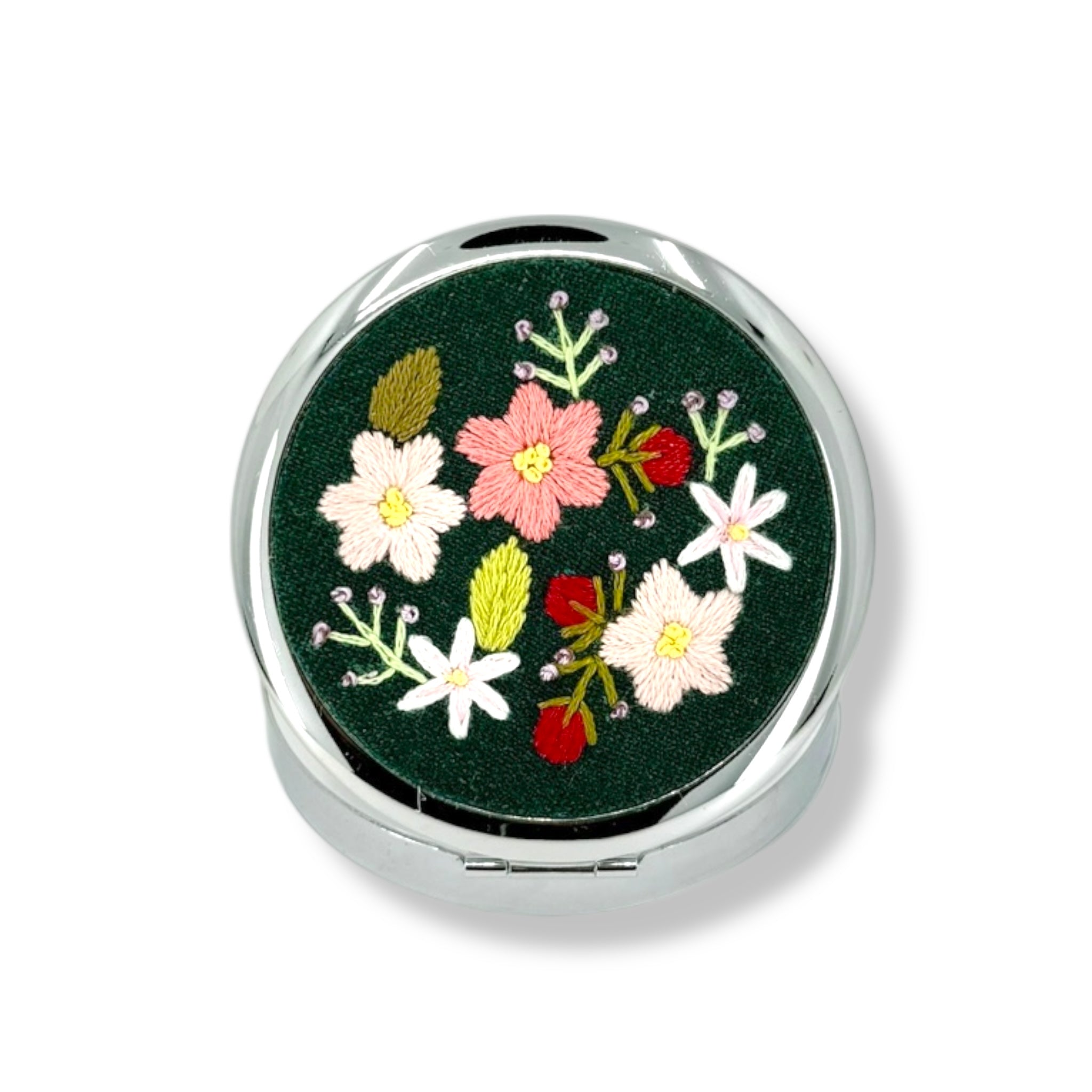 Emerald Green Graden Embroidered Pocket Container