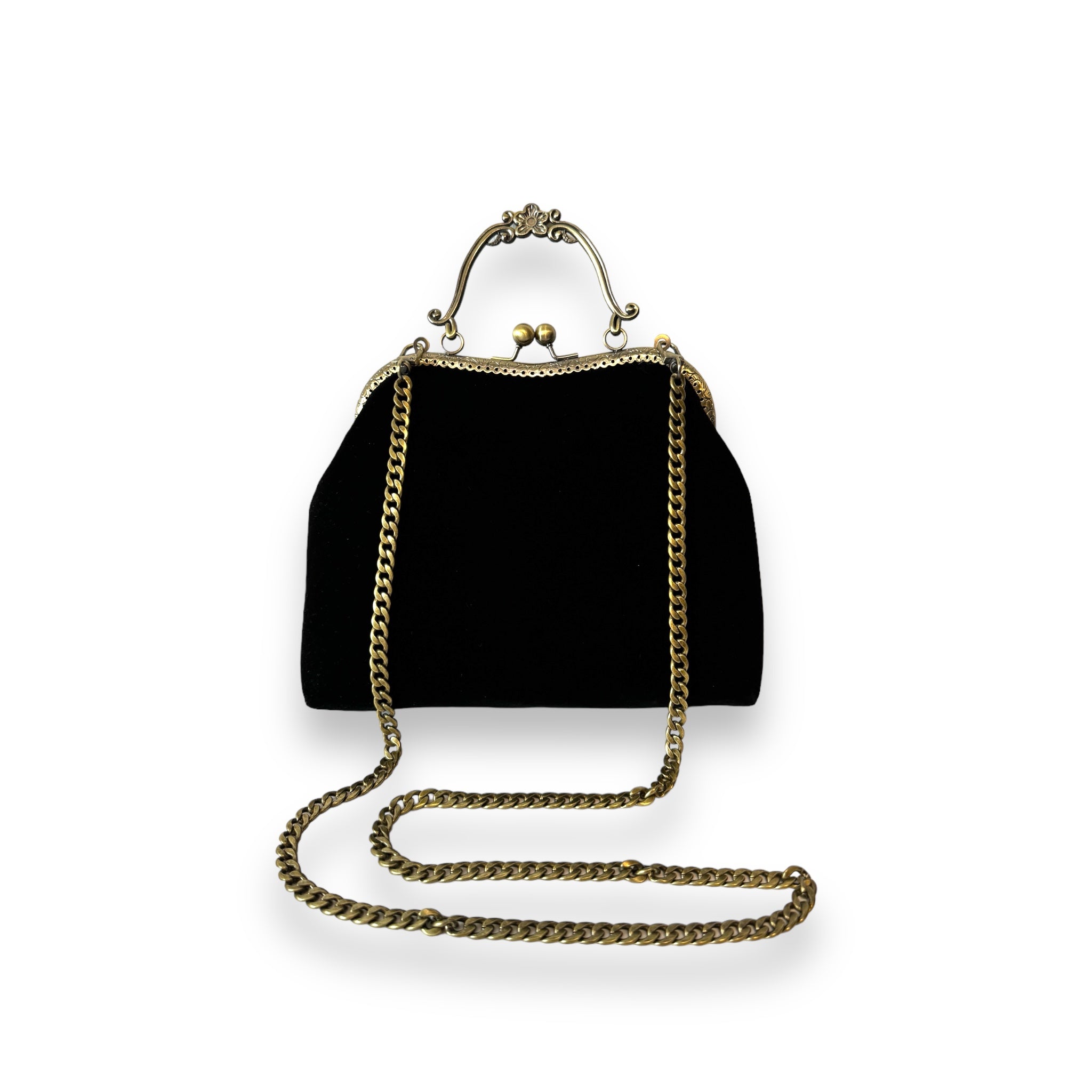 Floral Ribbon Embroidery Clutch Velvet Bag