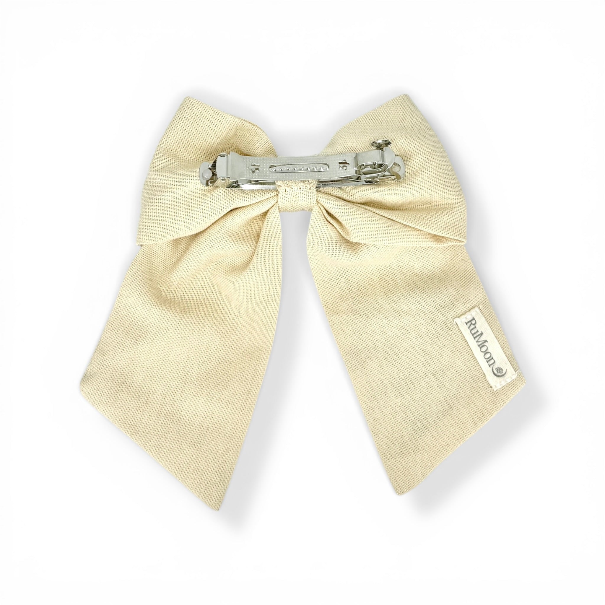 Beige Pastel Floral Embroidered Hair Barrette