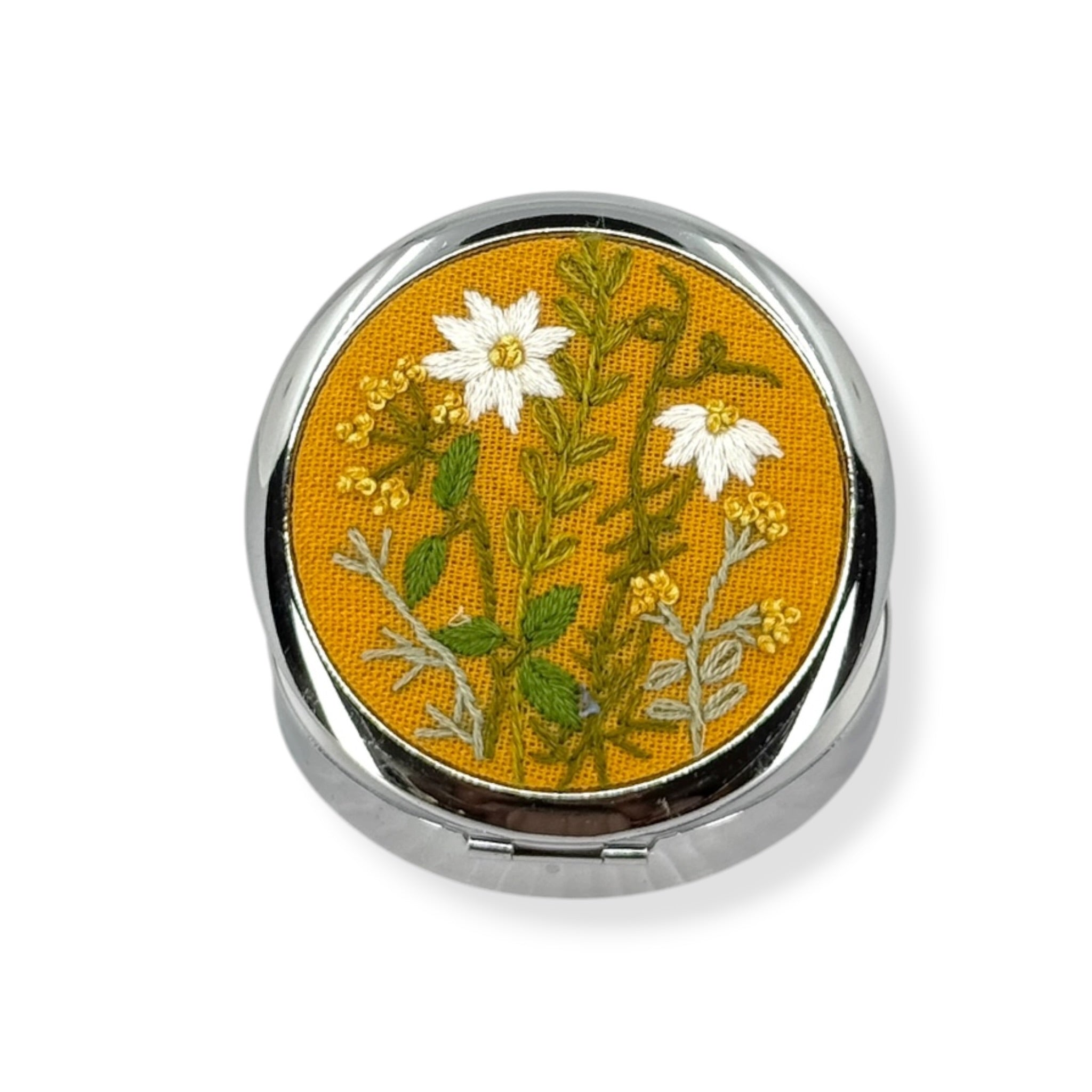 Daisy Bloom Yellow Compact Pocket Container