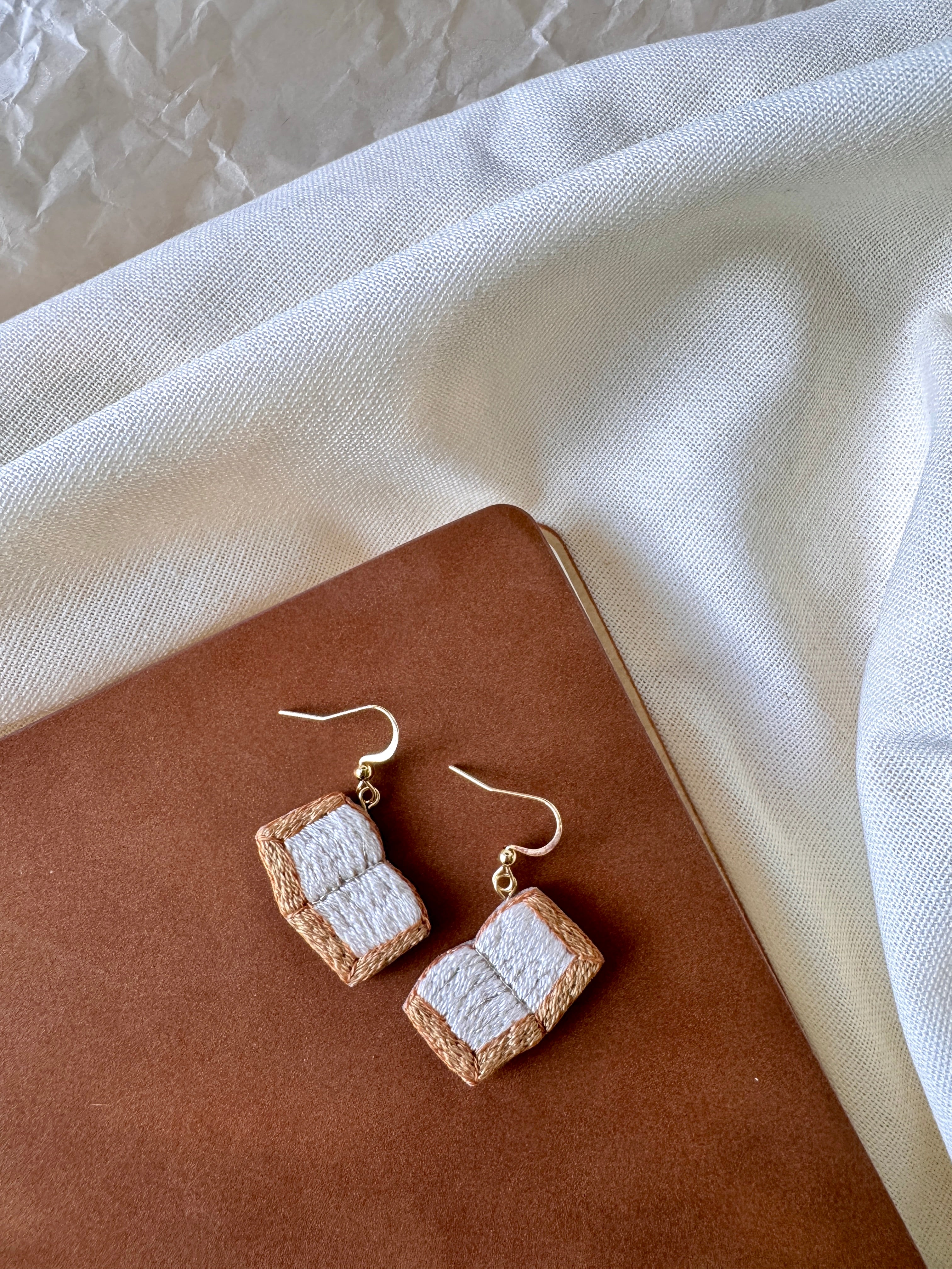The Book Hand Embroidered Earrings