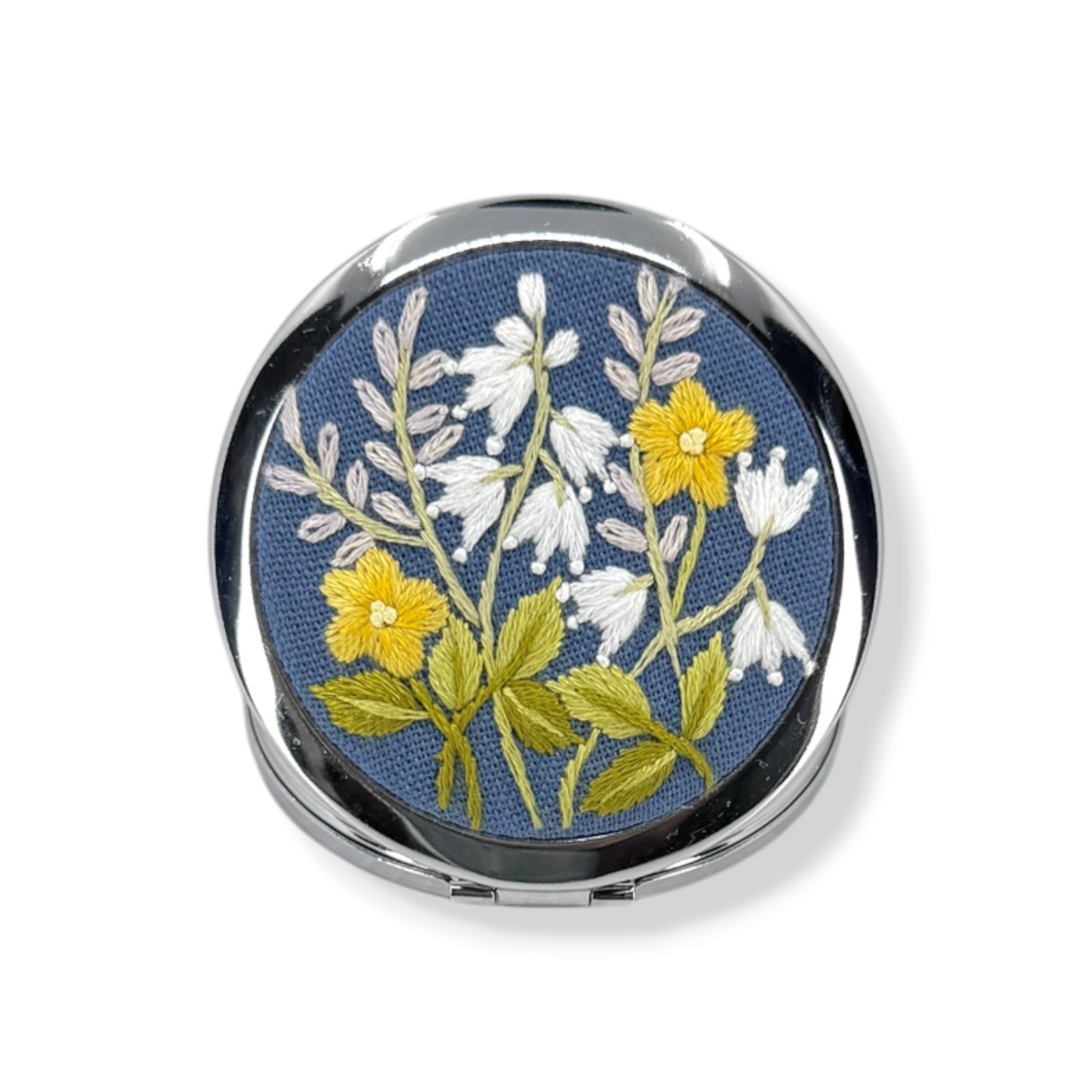 Lily of the Valley Blue Compact Pocket Mirror
