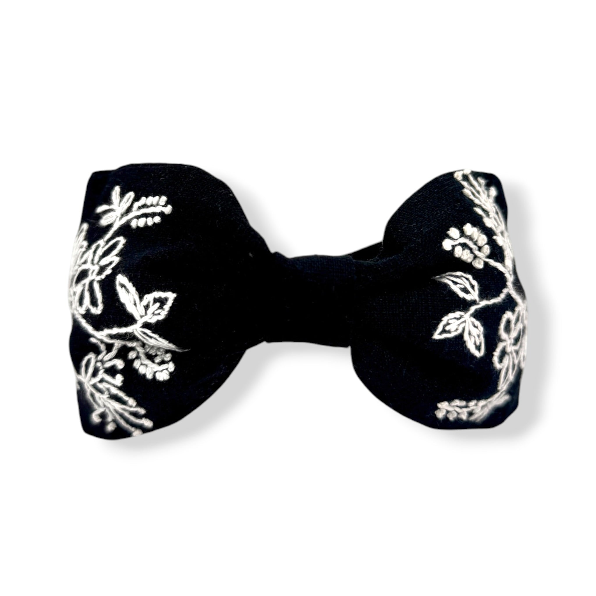 Black Botanical Embroidered Headband