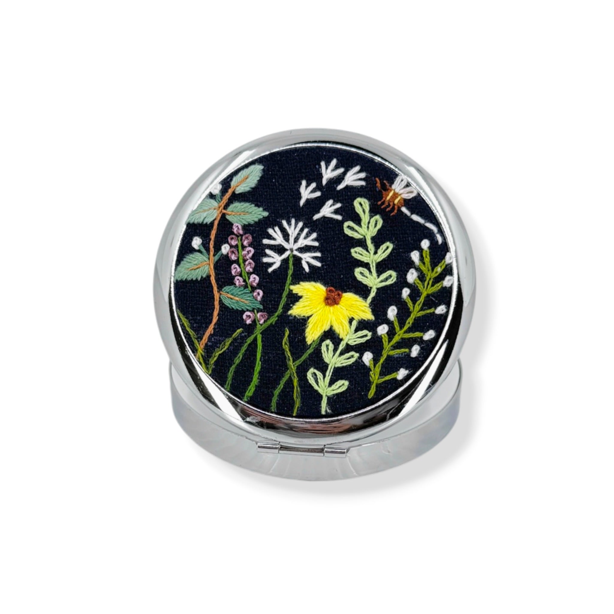 Wild Daisy Navy Jewelry Case Container