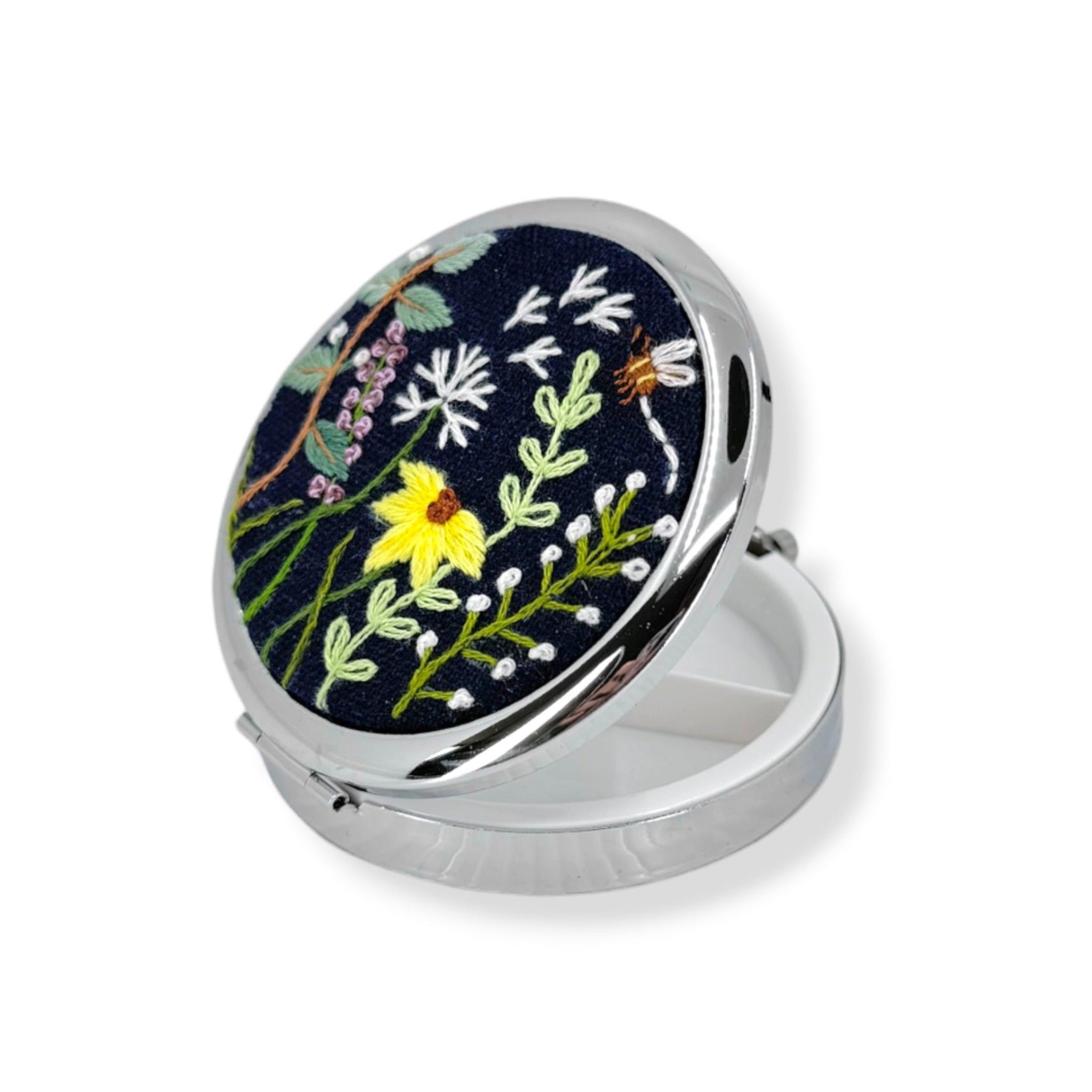 Wild Daisy Navy Jewelry Case Container