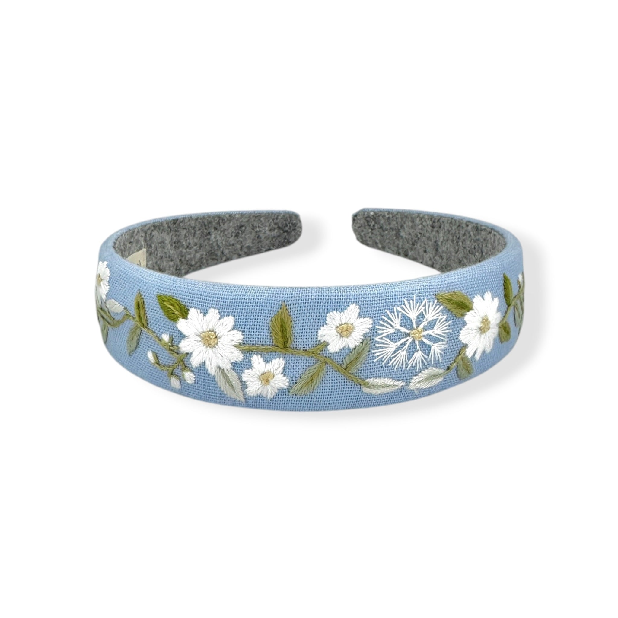 Daisy Dandelion Hand Embroidered Headband