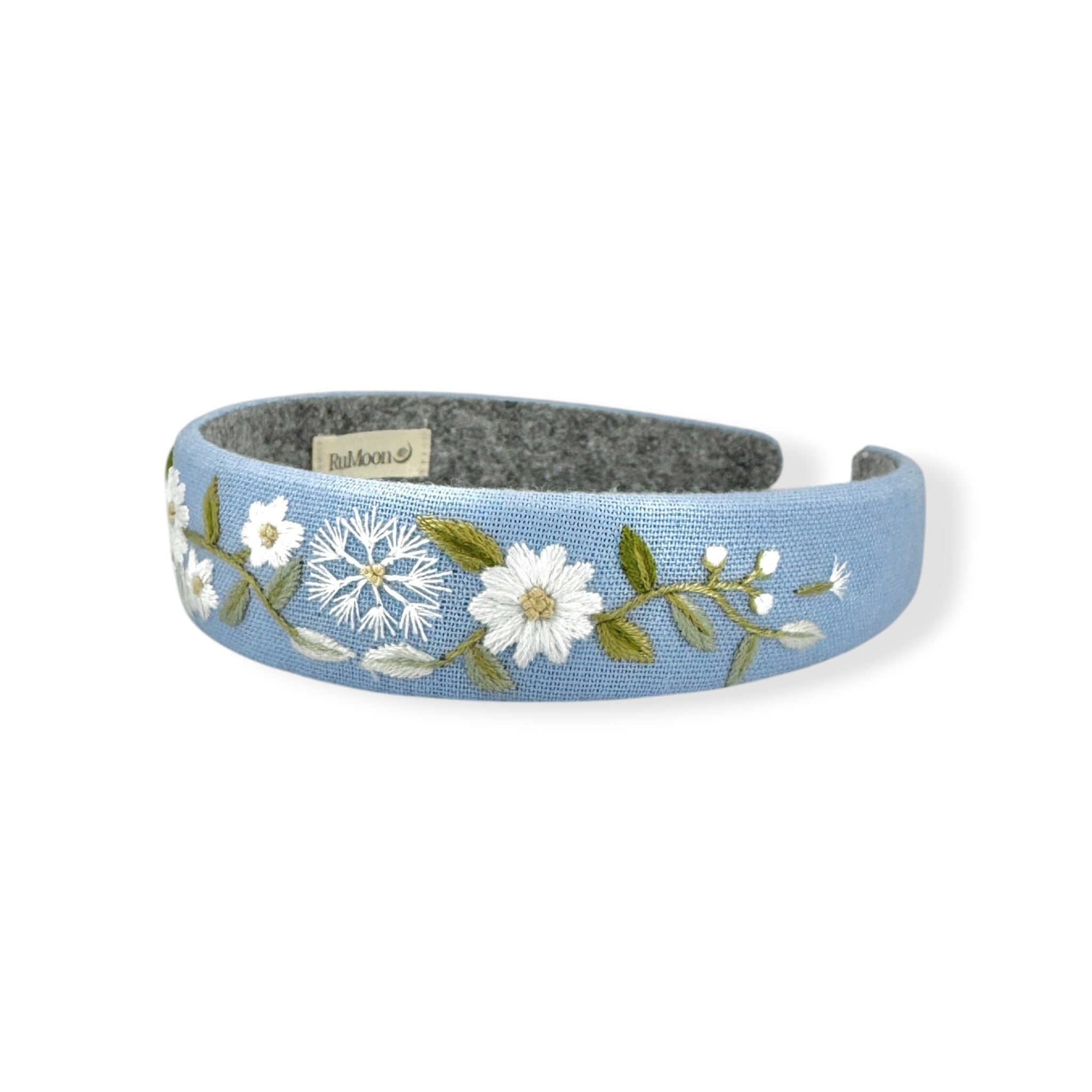 Daisy Dandelion Hand Embroidered Headband
