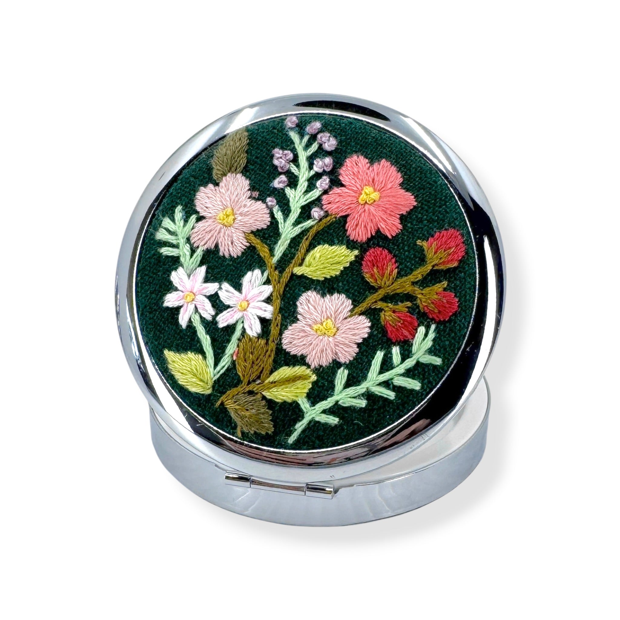 Emerald Blossom Garden Green Compact Container