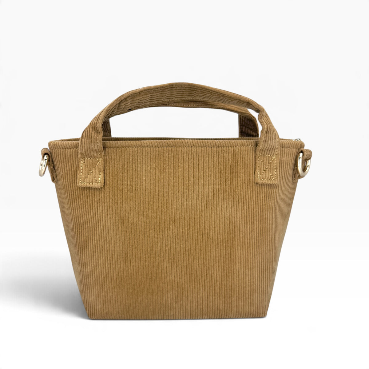 Daisy Garden Ribbon Embroidery Caramel Velvet Handbag