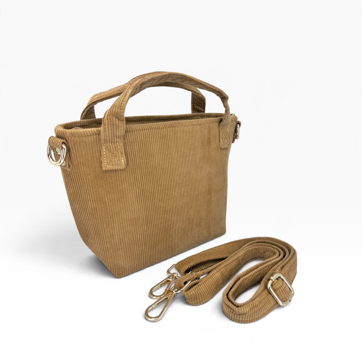 Daisy Garden Ribbon Embroidery Caramel Velvet Handbag