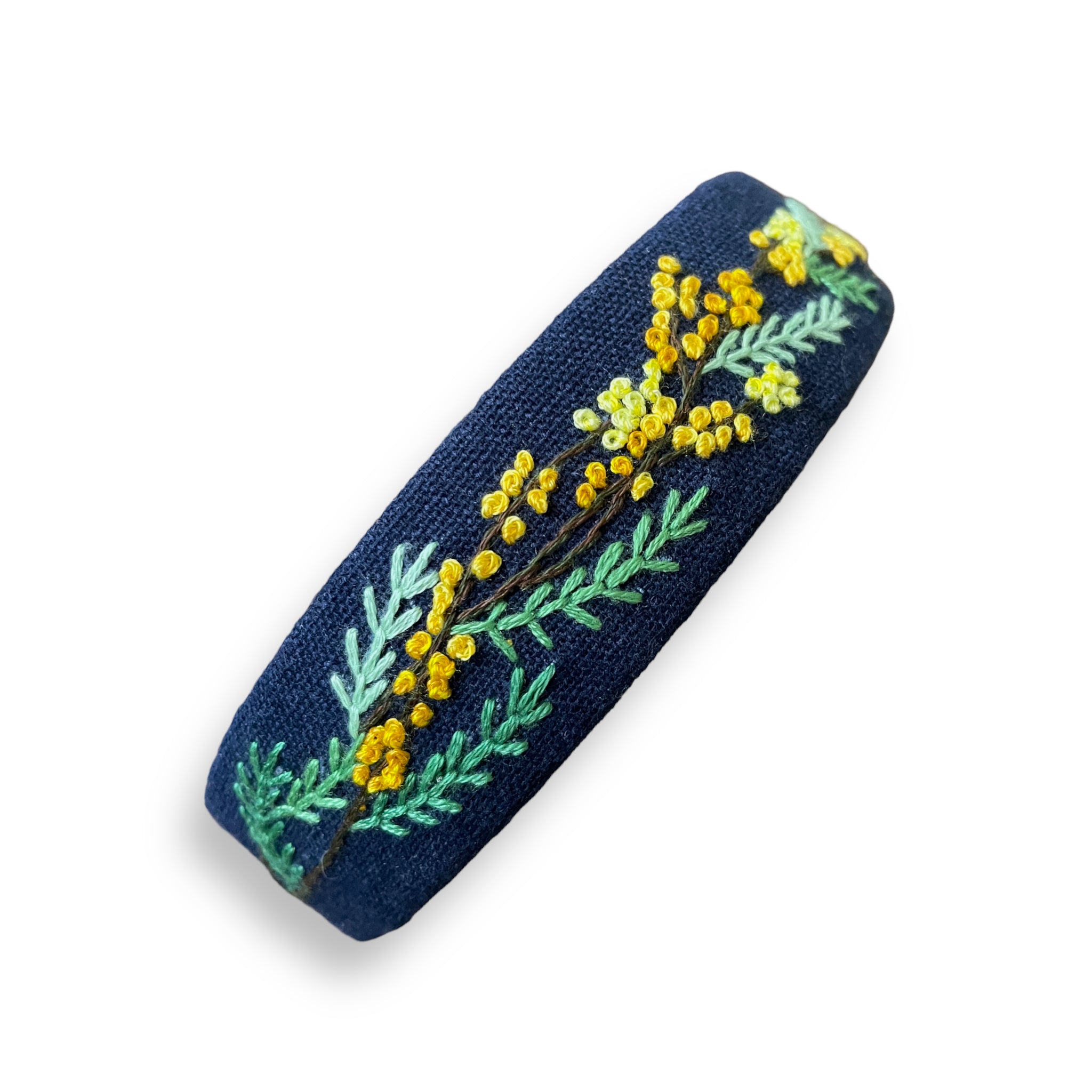 Tiny Flower Embroidered Navy Hairband
