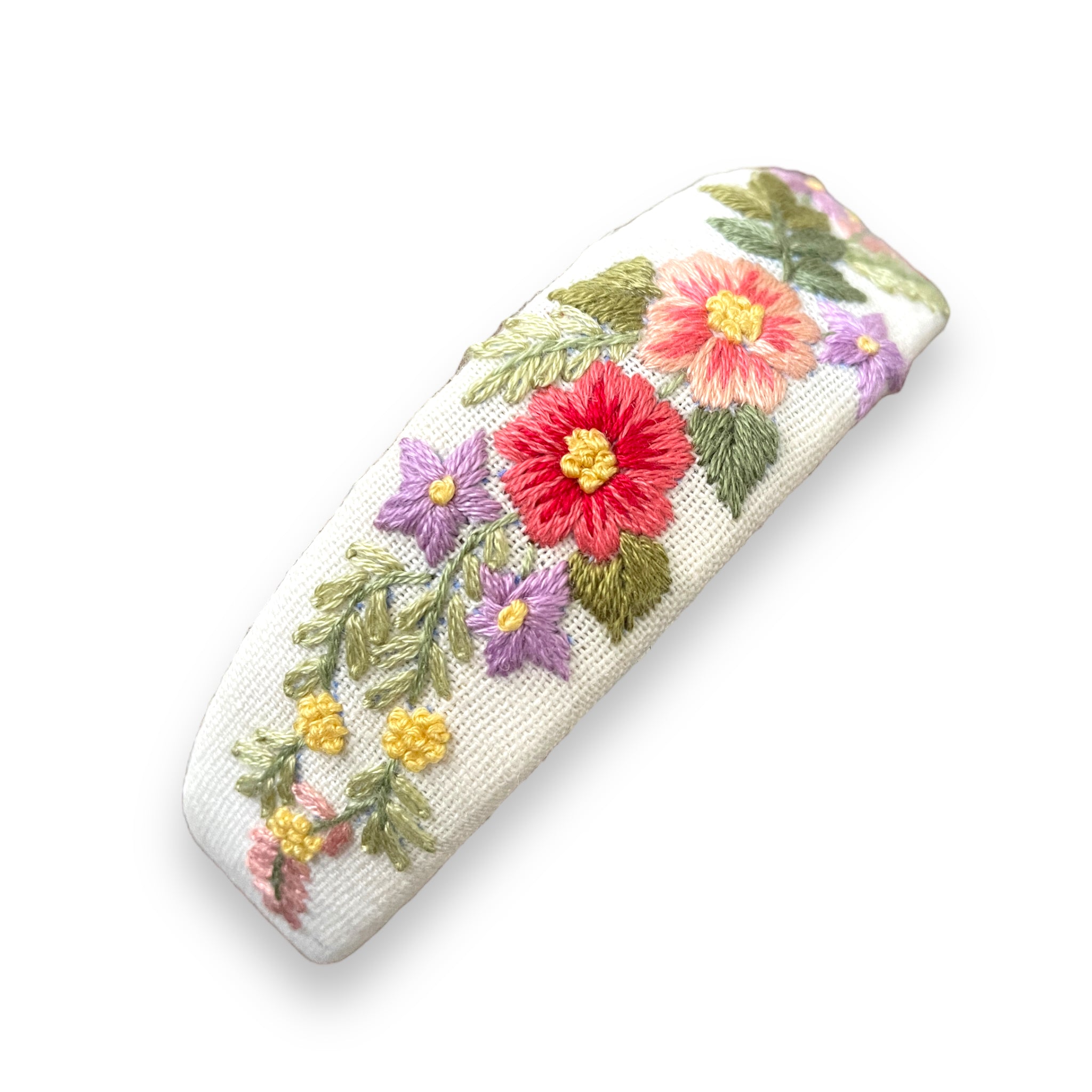 Floral Embroidered White Hairband