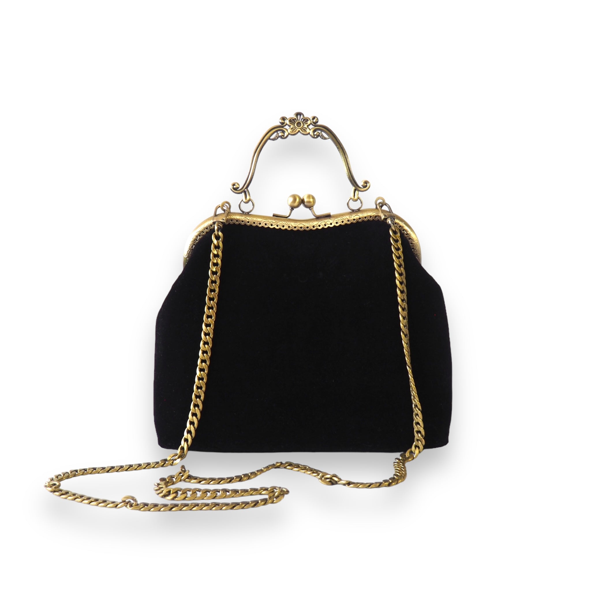 The Rose Velvet Ribbon Embroidery Clutch Velvet Bag