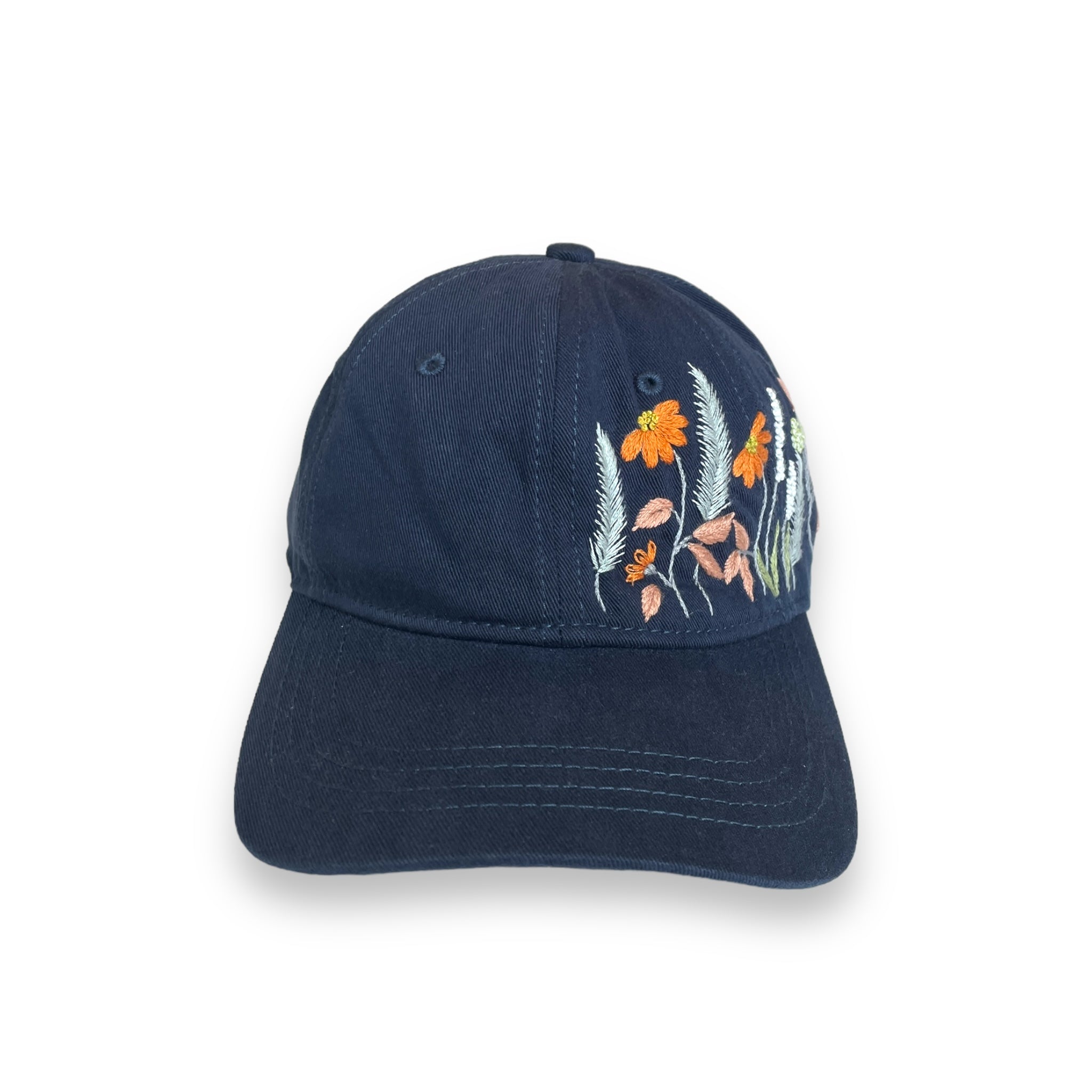 Deep Blue Embroidered Cap