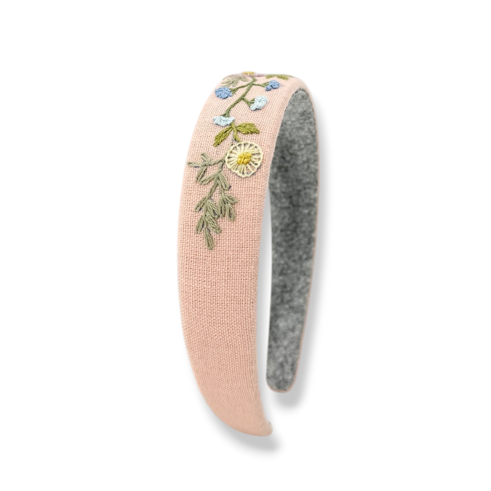 Blush Bloom Hand Embroidered Headband