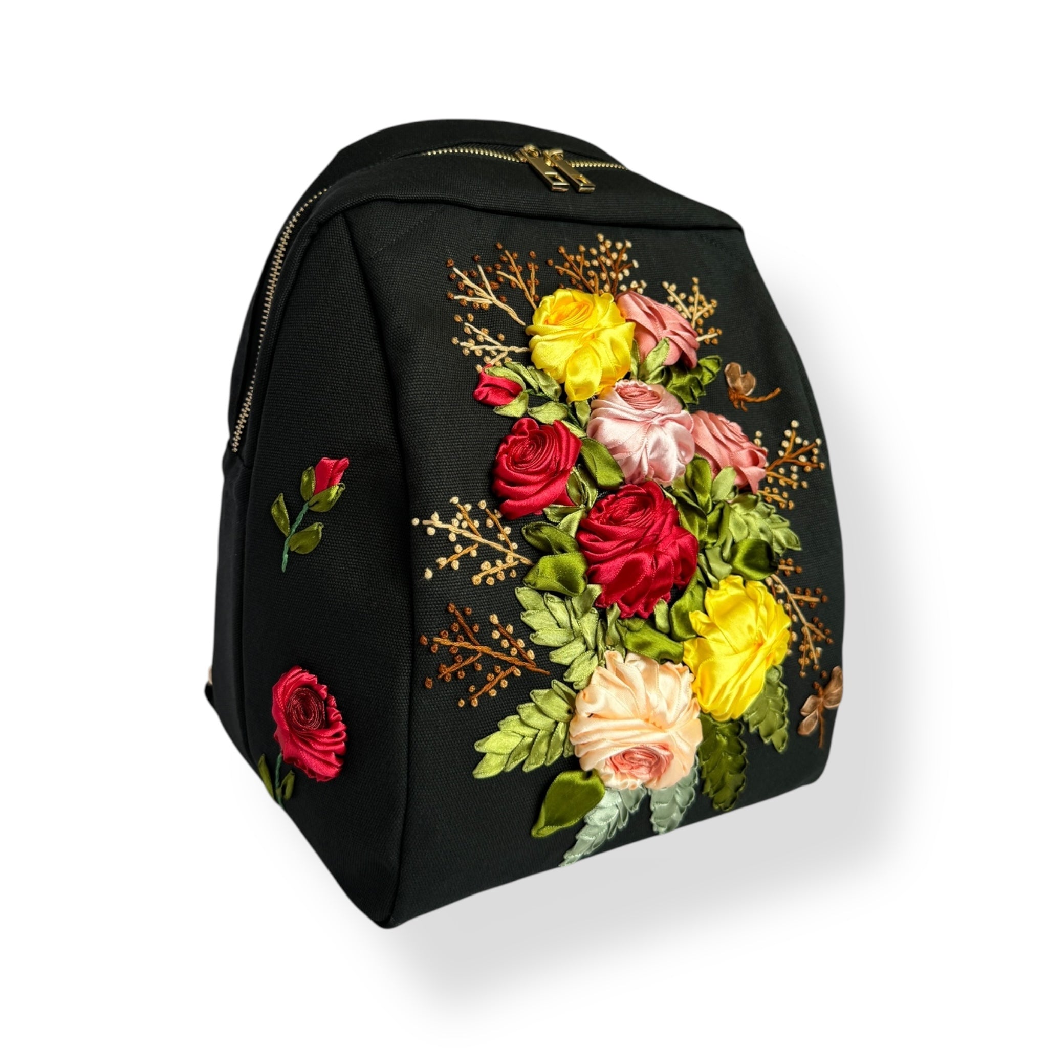 Vintage Roses Embroidery Backpack