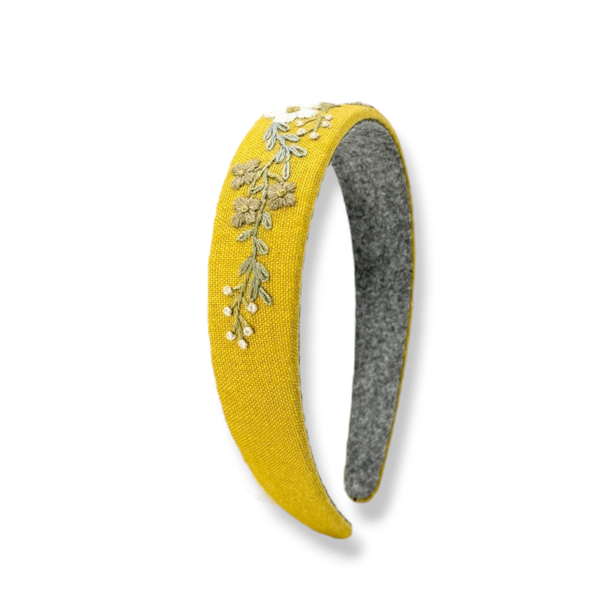 Sunny Daisy Hand Embroidered Headband