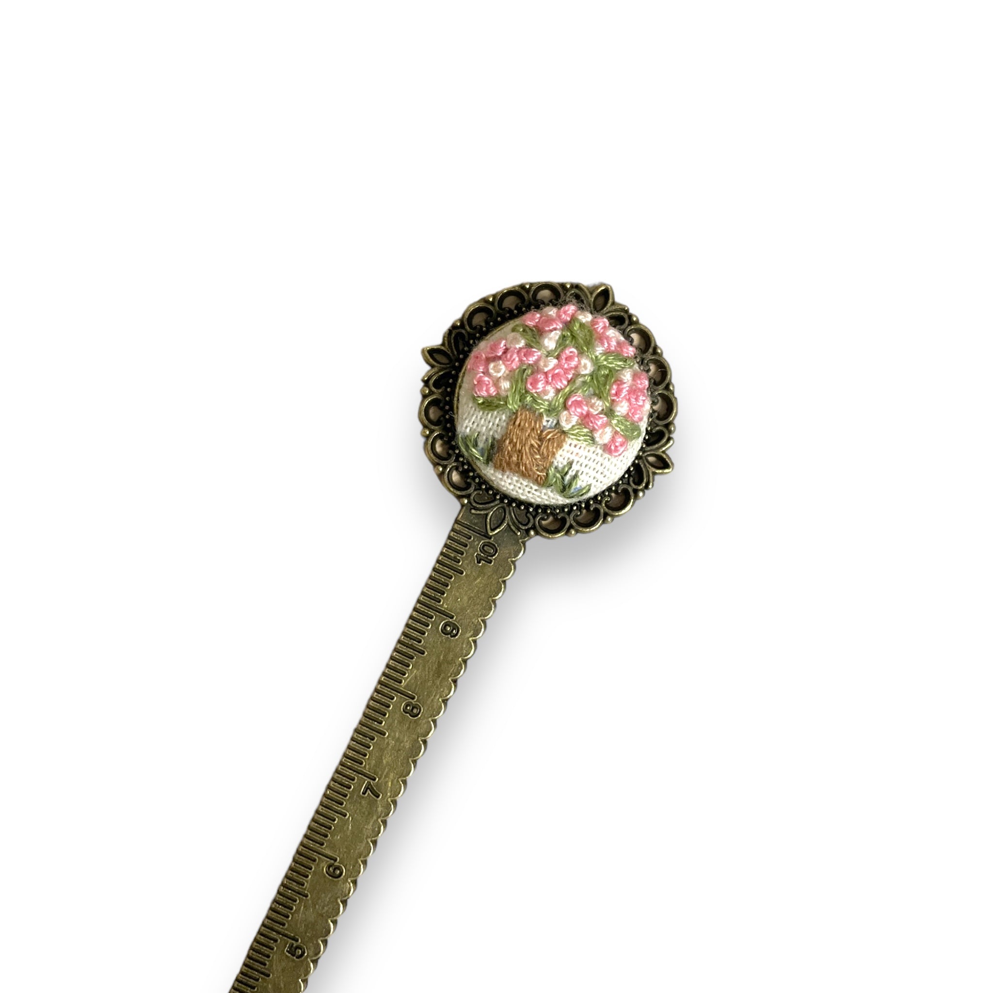 Cherry Blossom Breeze Embroidered Bookmark