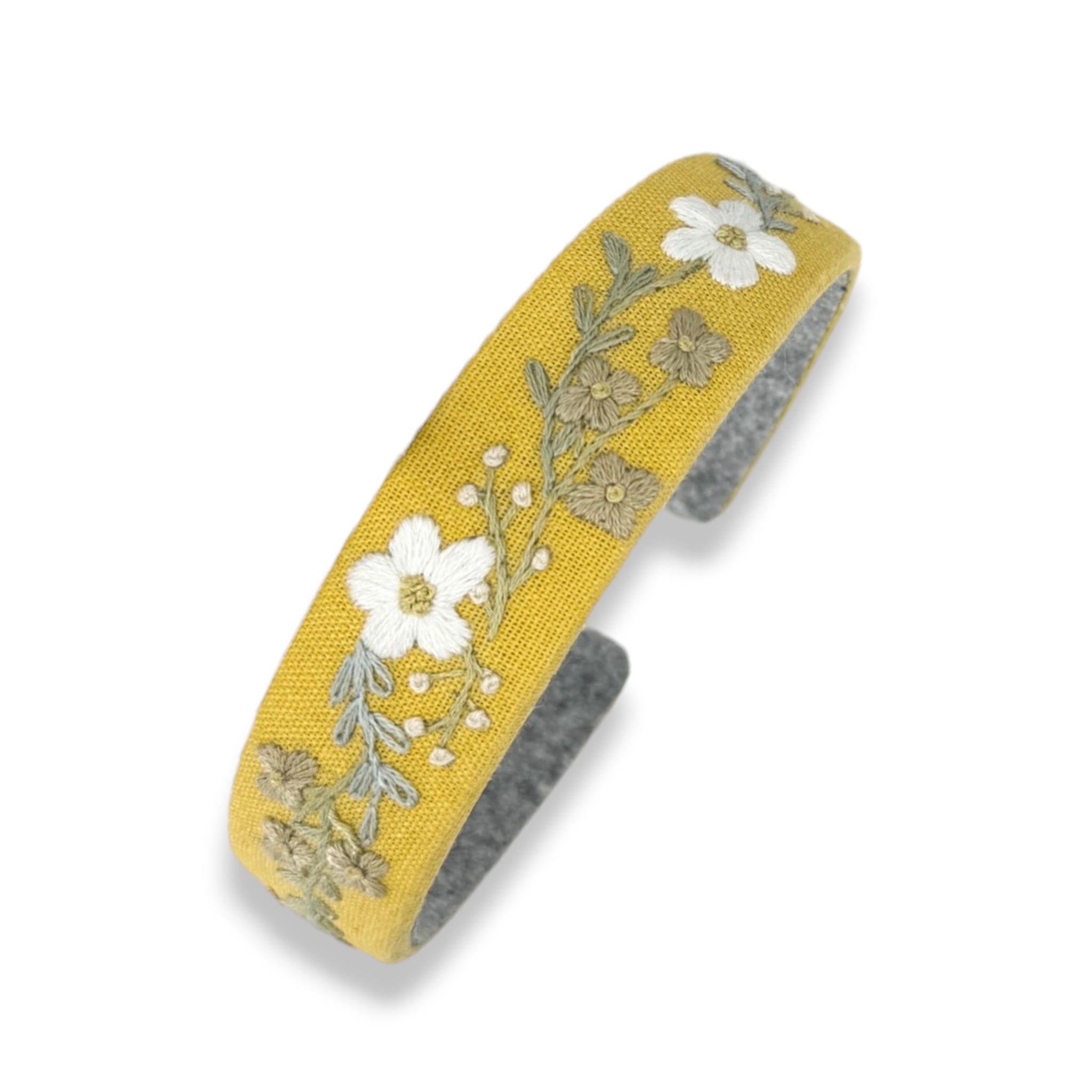Sunny Daisy Hand Embroidered Headband