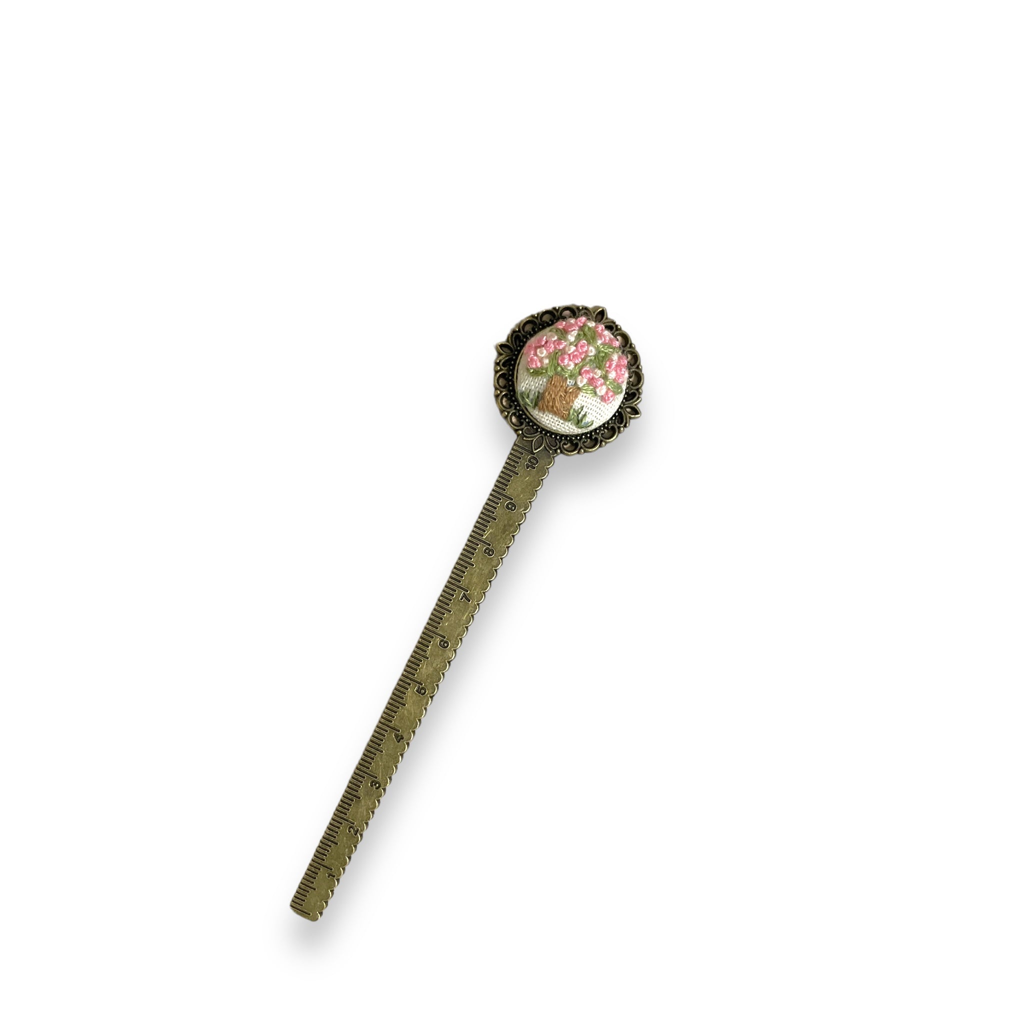 Cherry Blossom Breeze Embroidered Bookmark