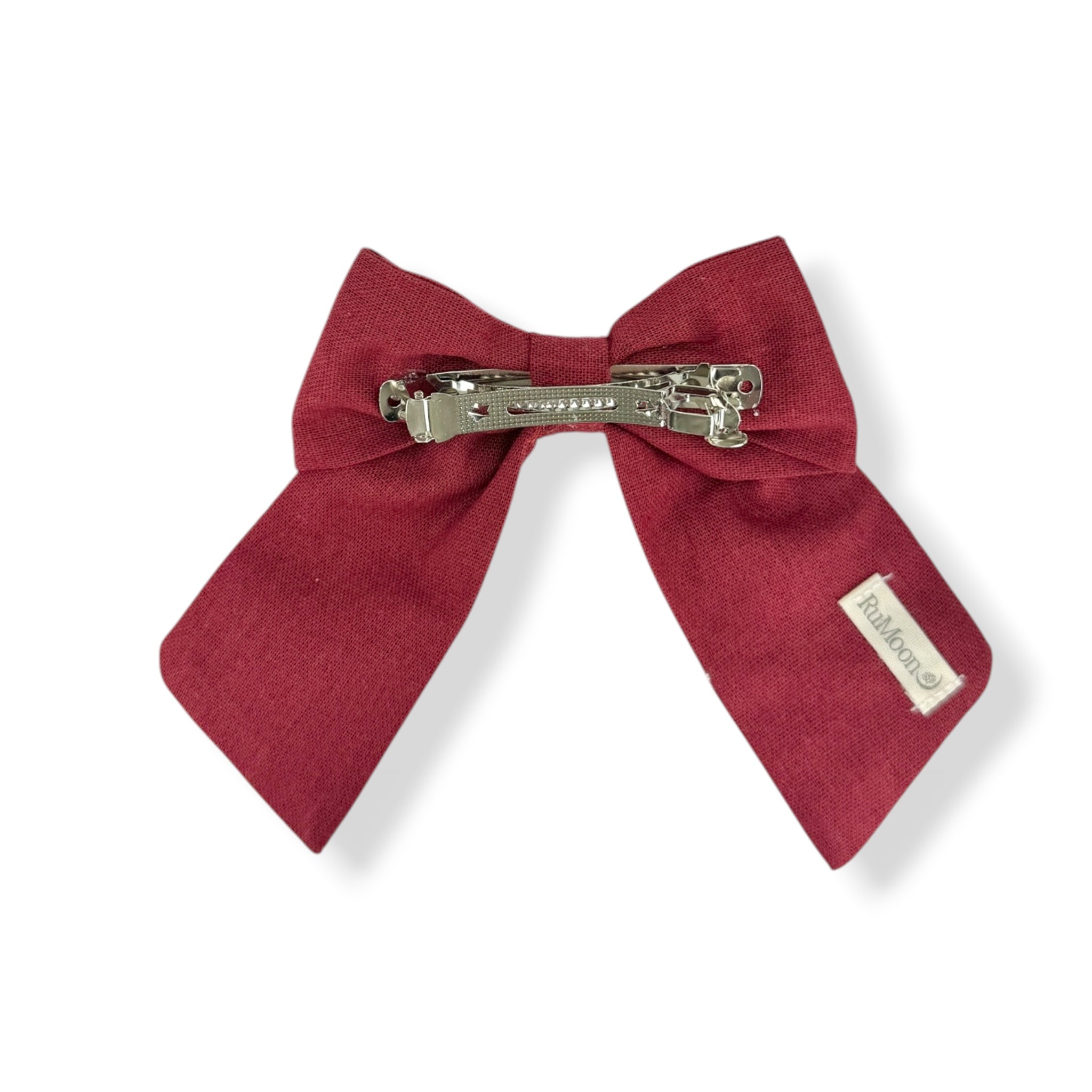 Crimson Bloom Embroidered Hairbow
