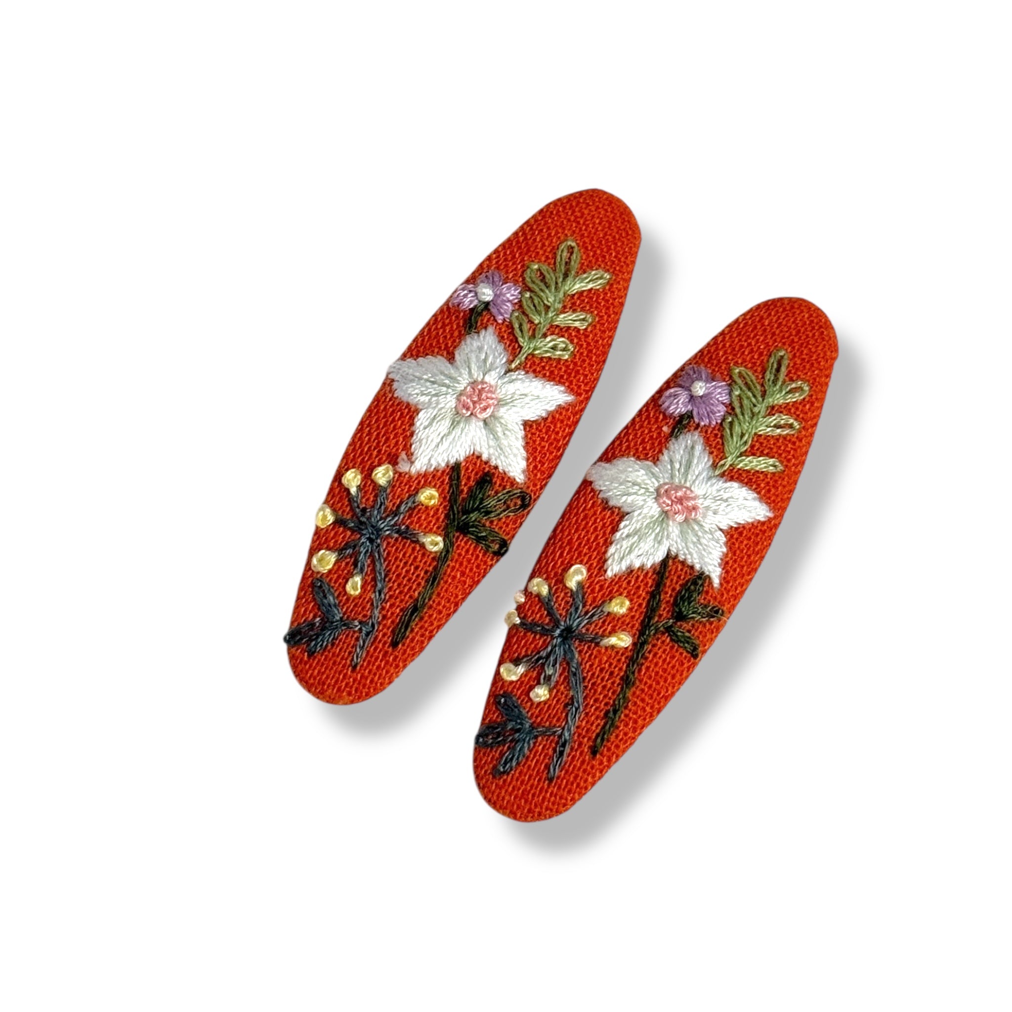 Sunshine Bloom Hand Embroidery Hair Clips