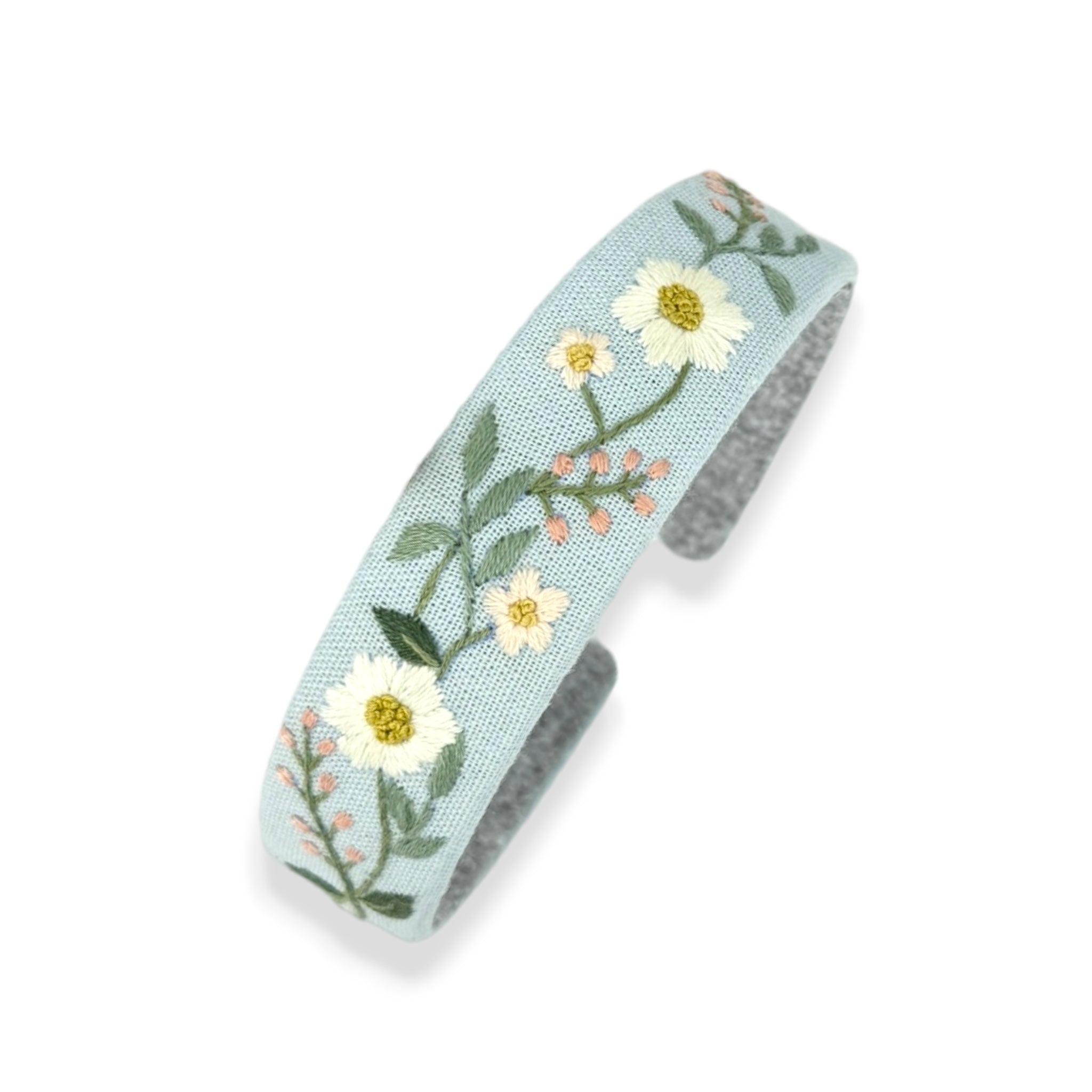Sky Bloom Hand Embroidered Hairband