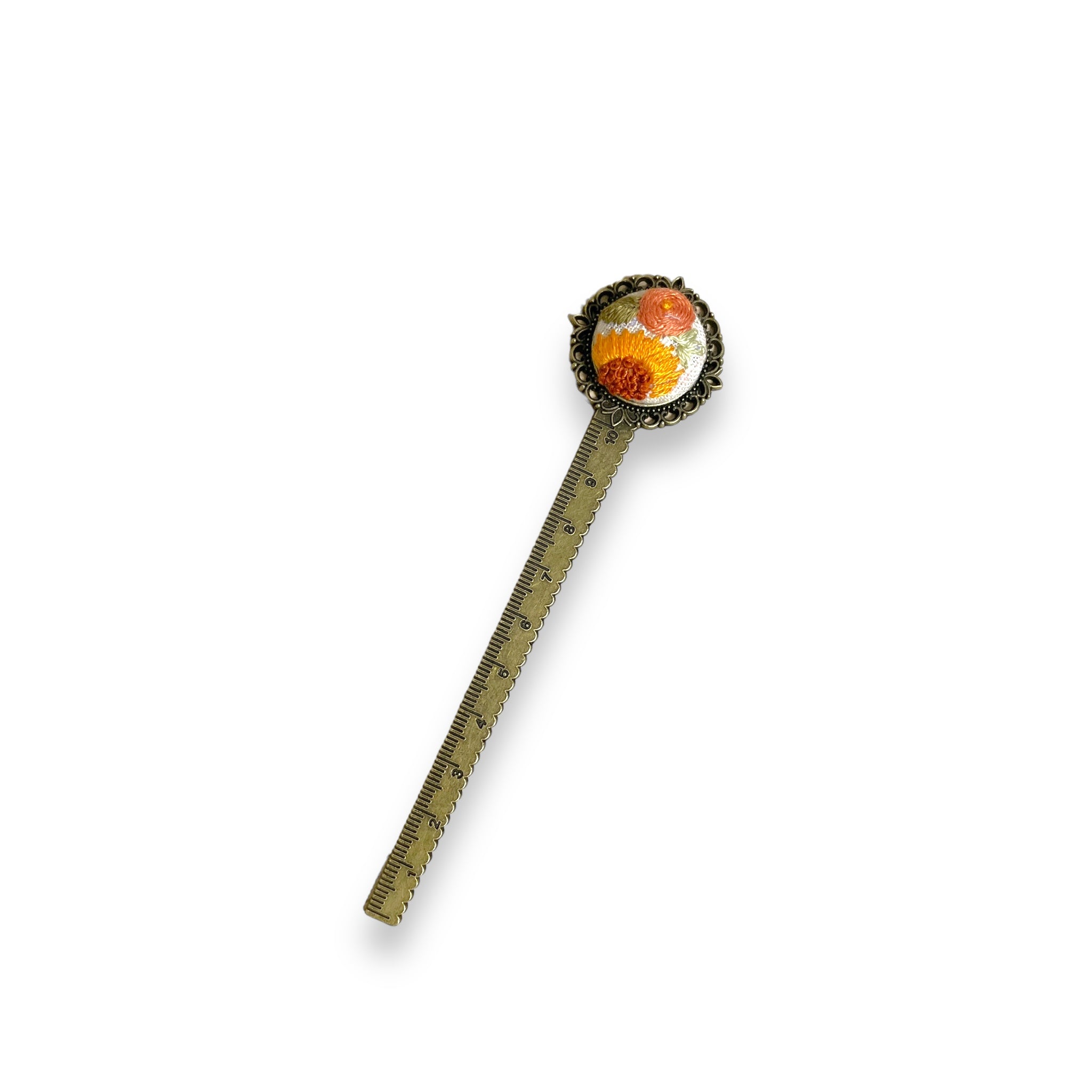 Floral Harmony Embroidered Bookmark