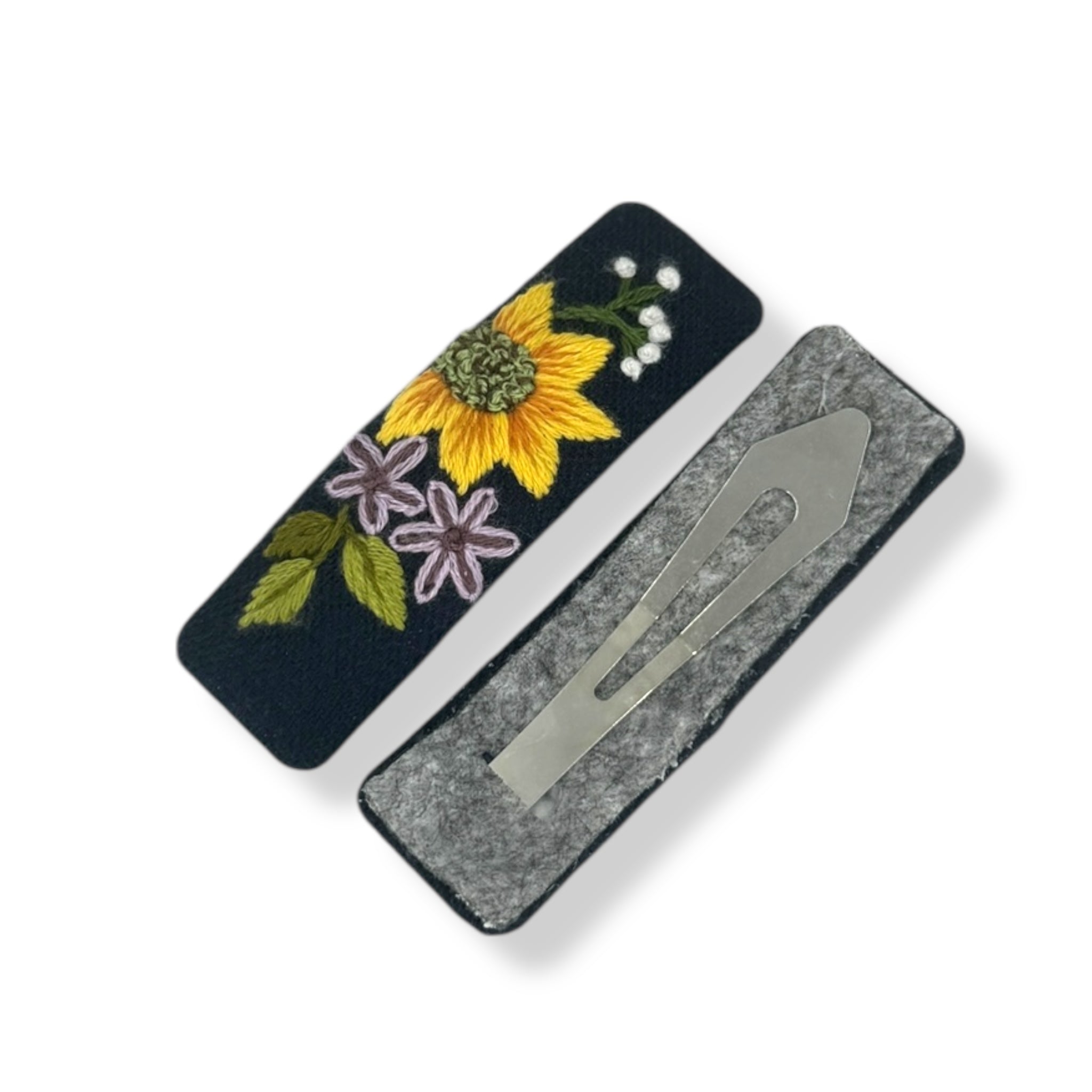Sunflowers Hand Embroidery Hair Clips