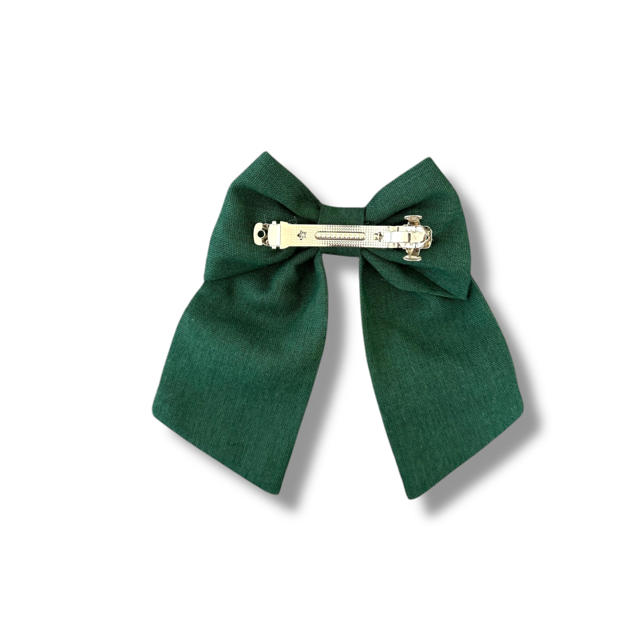 Green Hand Embroidery Hair Bow